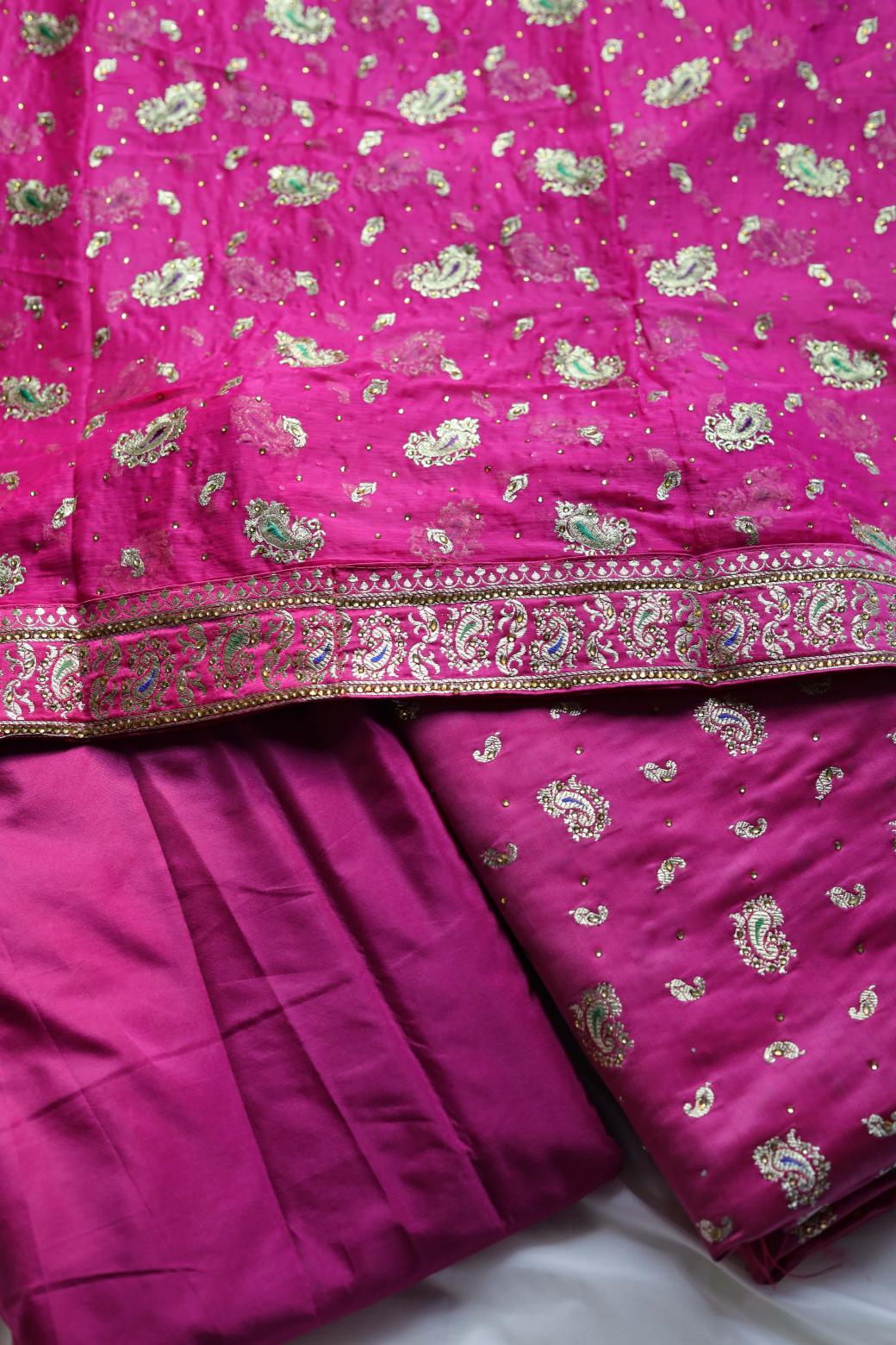 PINK COLOUR PURE POTT SILK BANARASI GHARARA