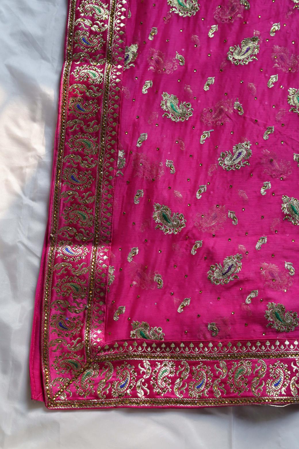 PINK COLOUR PURE POTT SILK BANARASI GHARARA