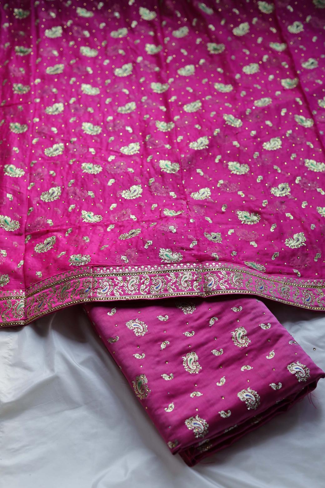 PINK COLOUR PURE POTT SILK BANARASI GHARARA