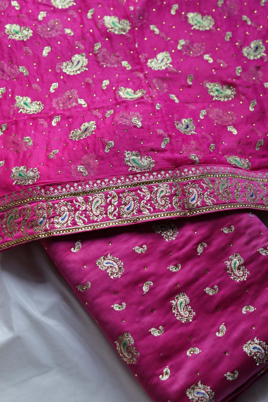 PINK COLOUR PURE POTT SILK BANARASI GHARARA