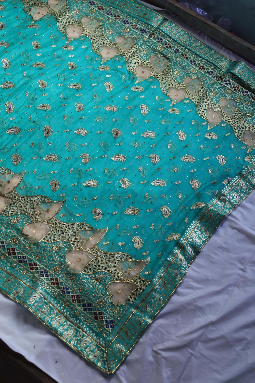RAMA GREEN COLOUR PURE POTT SILK BANARASI GHARARA