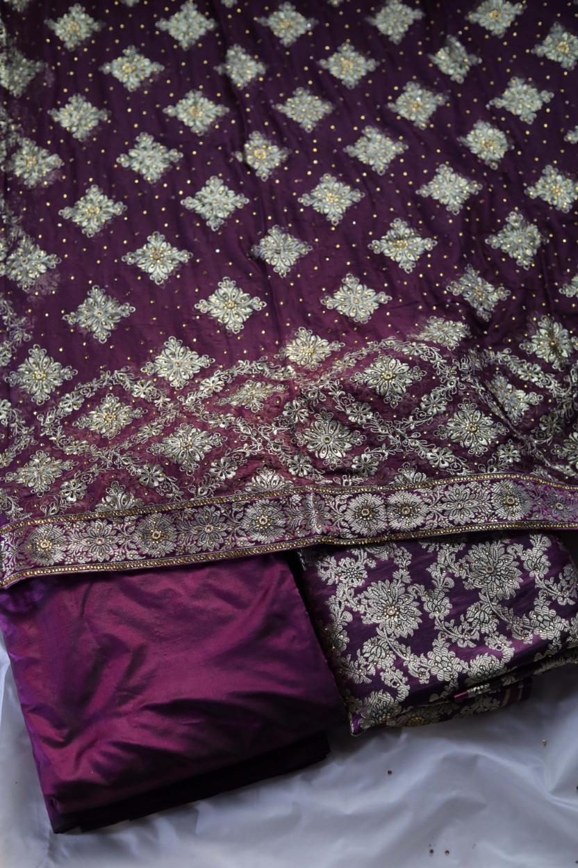 VINE COLOUR KIMKHAB BANARASI GHARARA