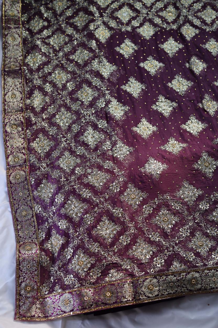 VINE COLOUR KIMKHAB BANARASI GHARARA