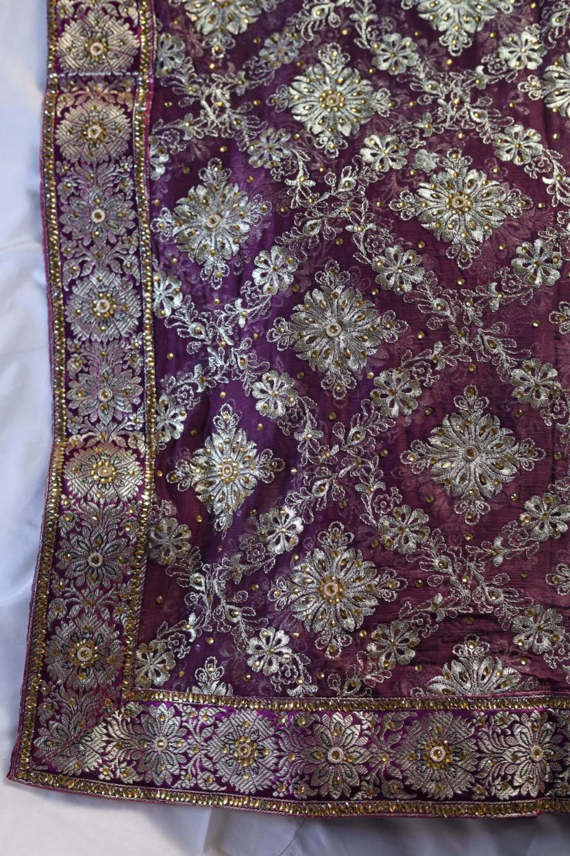 VINE COLOUR KIMKHAB BANARASI GHARARA