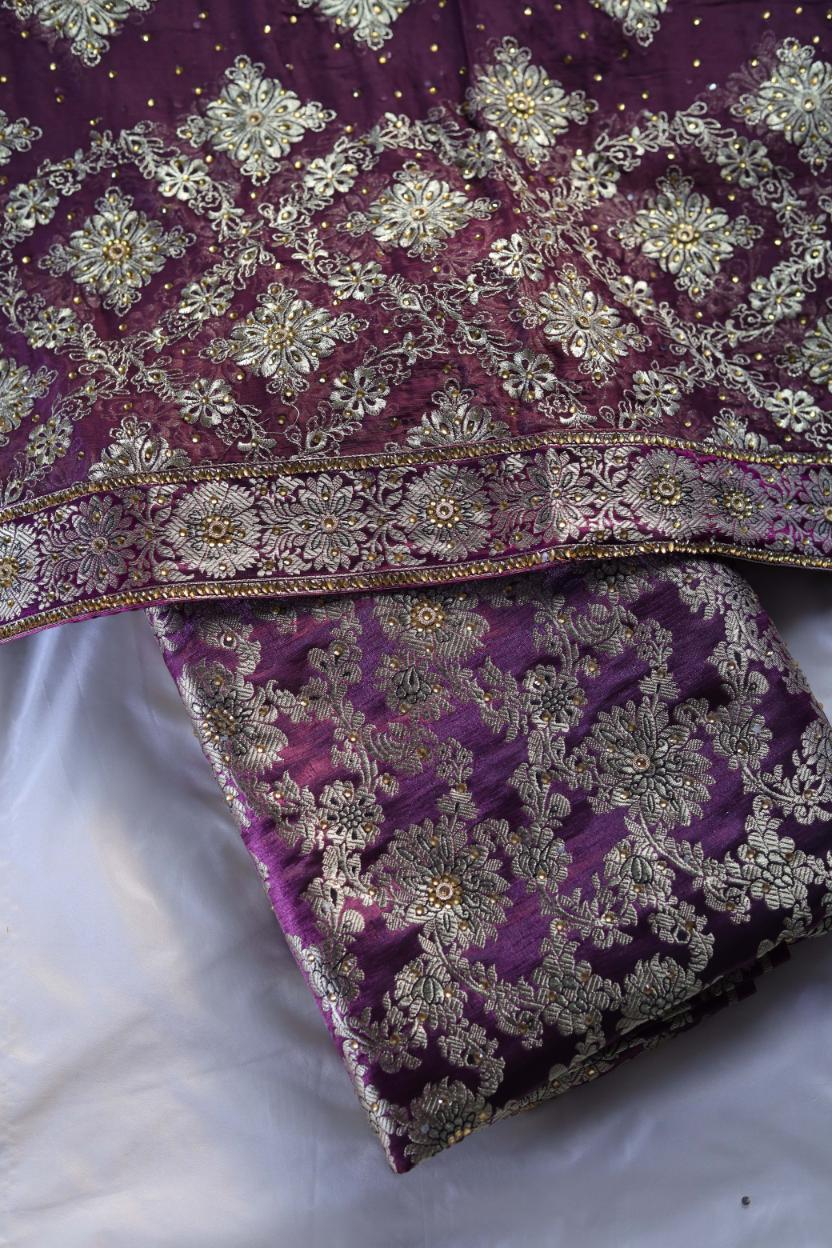 VINE COLOUR KIMKHAB BANARASI GHARARA
