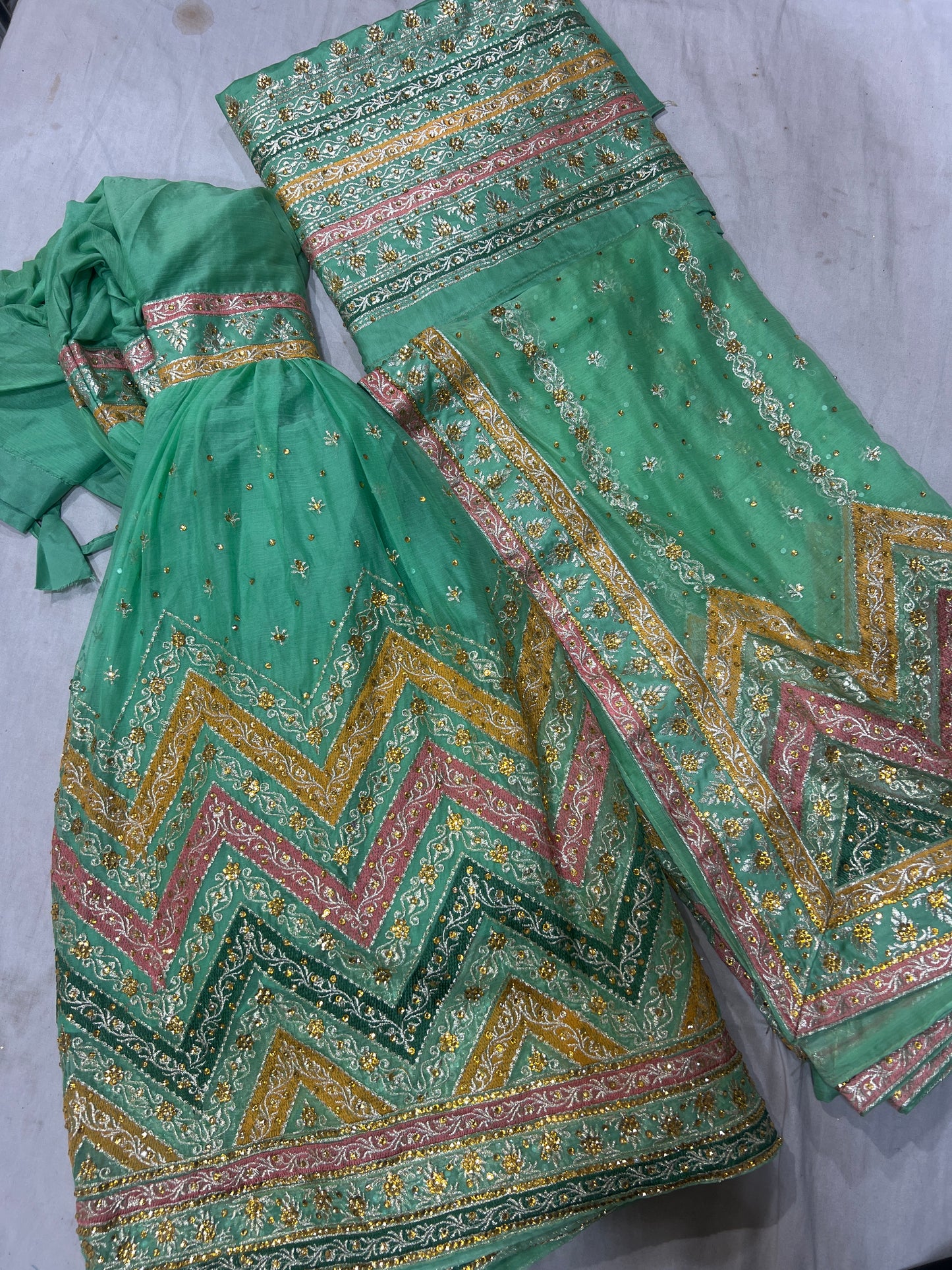 LUCKNOWI CHIFFON DESIGNER GHARARA
