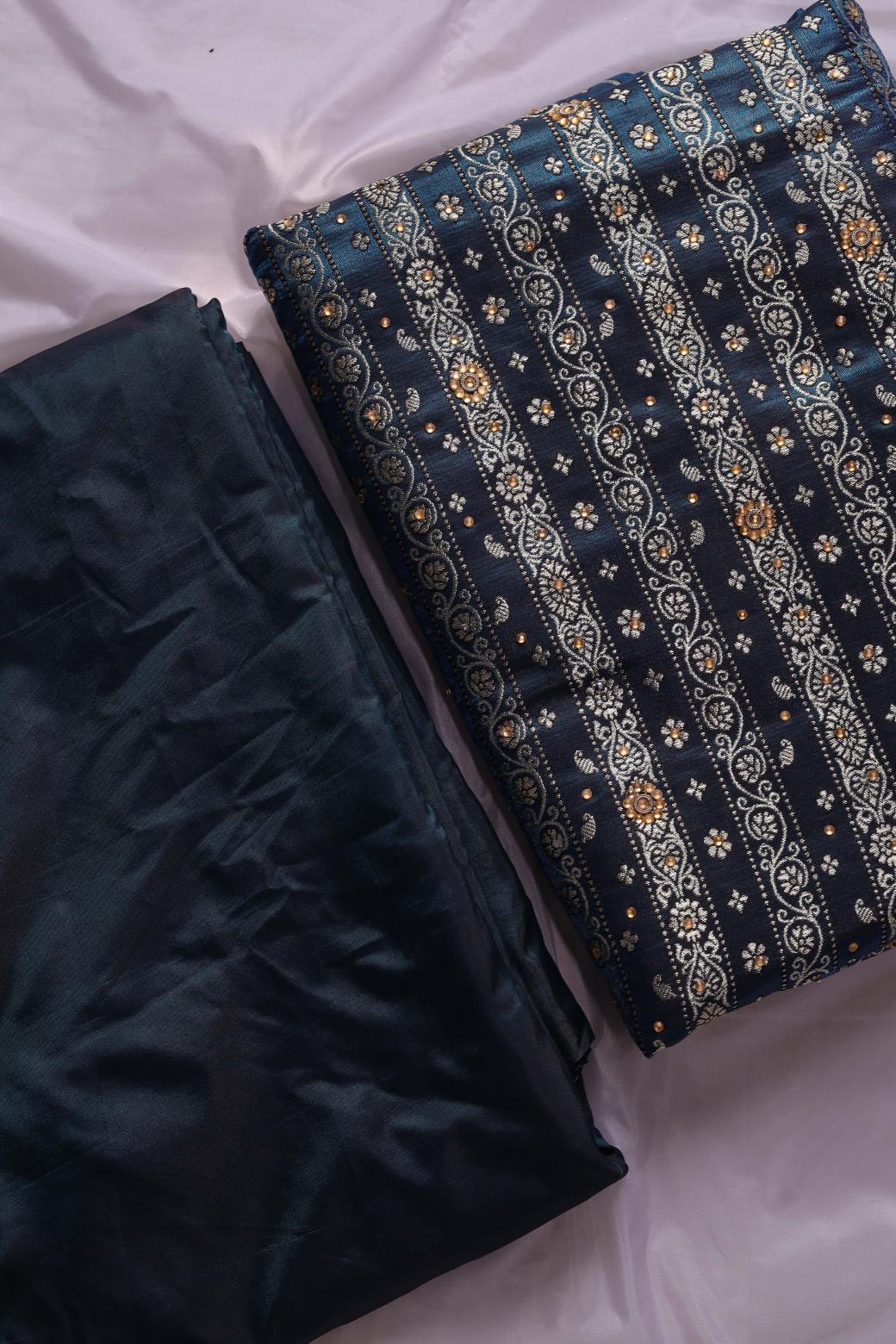 BLUE COLOUR KIMKHAB BANARASI GHARARA