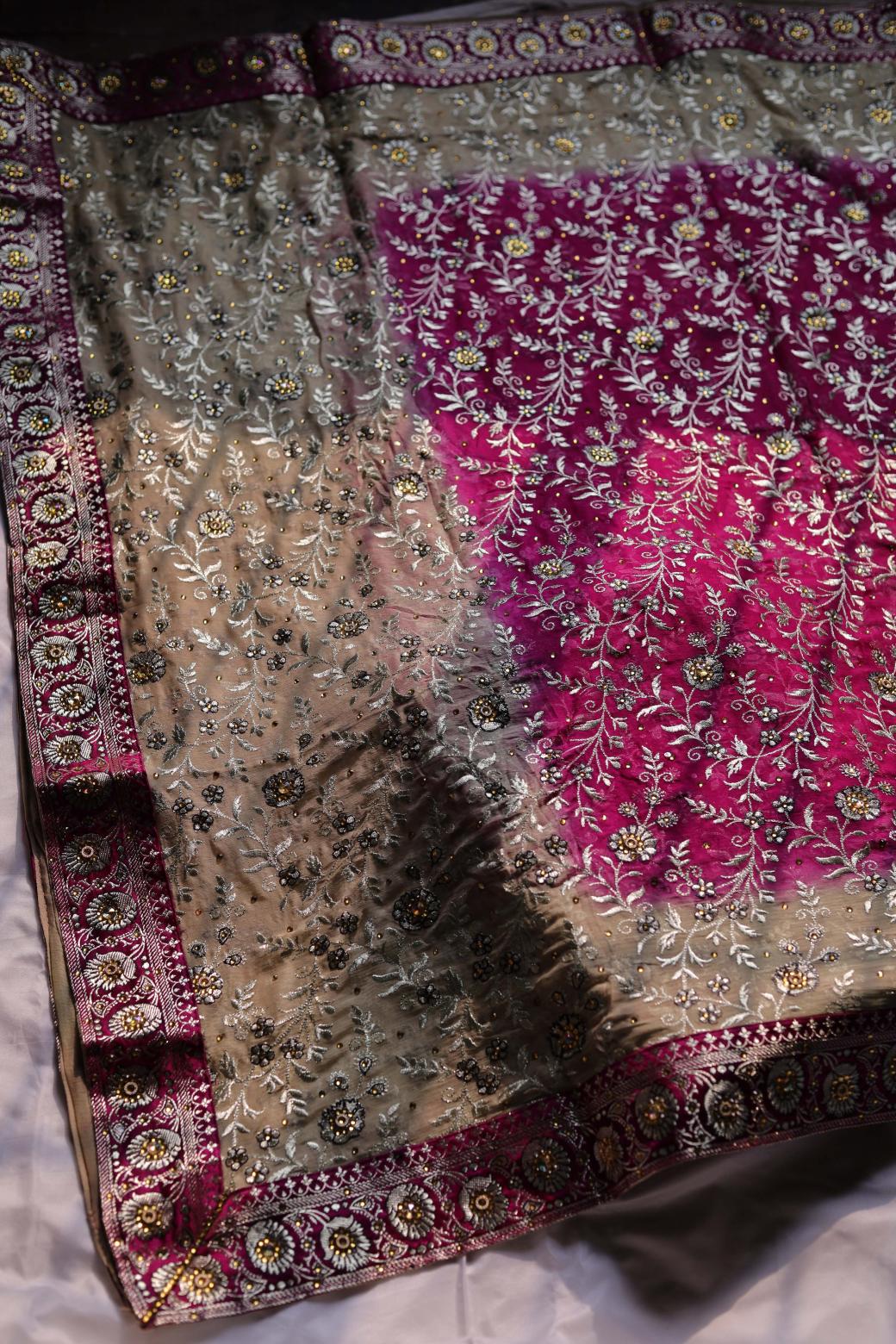 BURGUNDY COLOUR PURE KIMKHAB BANARASI GHARARA