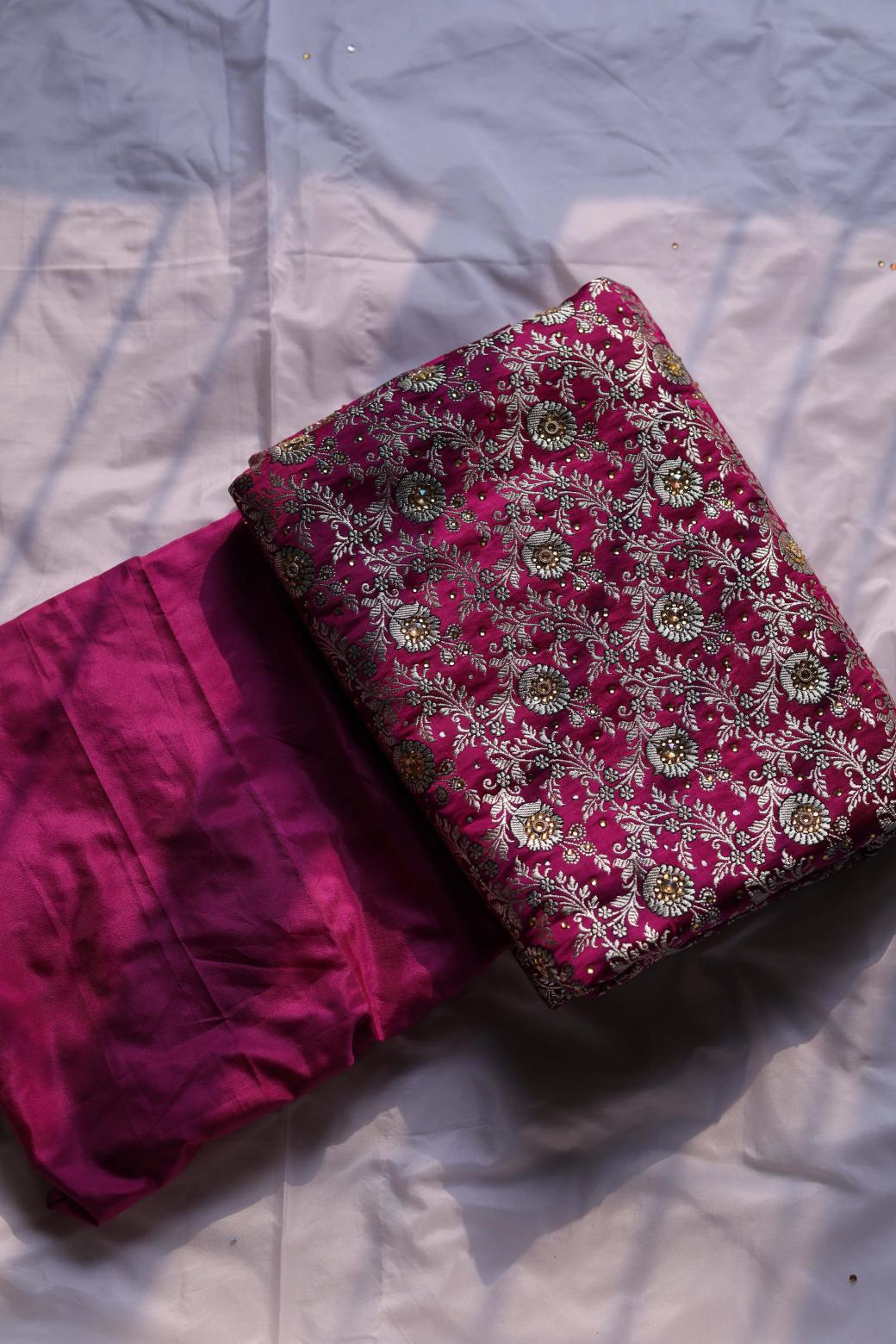 BURGUNDY COLOUR PURE KIMKHAB BANARASI GHARARA