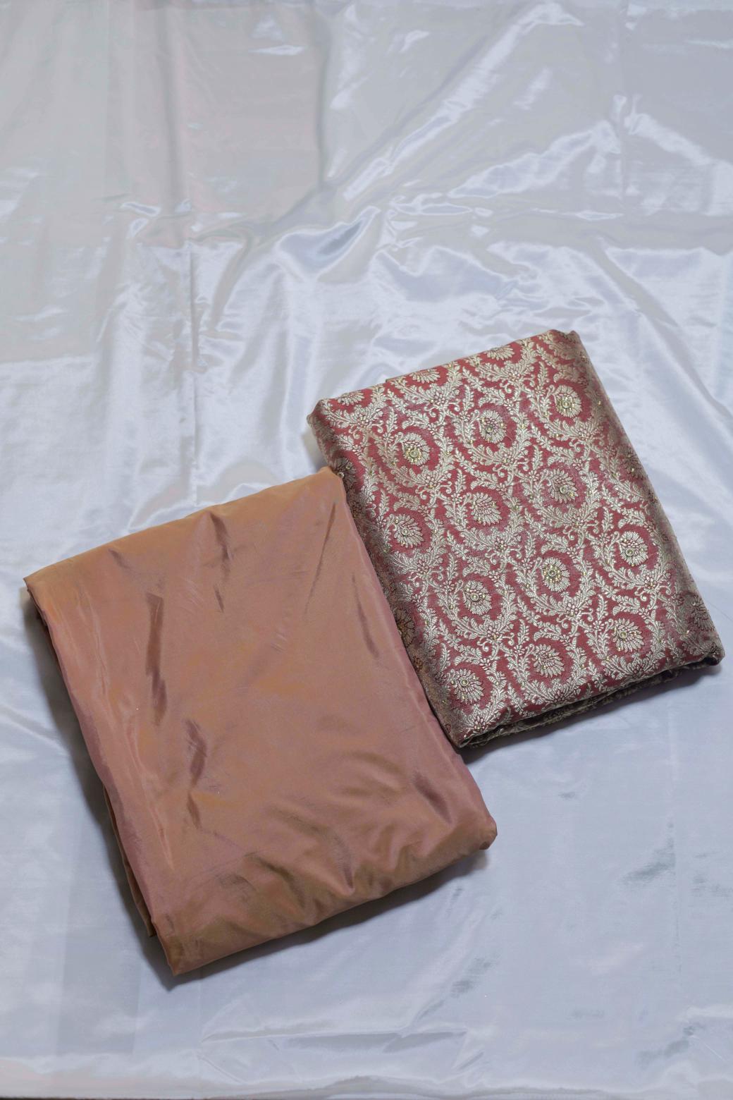DARK ONION PINK COLOUR KIMKHAB BANARASI GHARARA