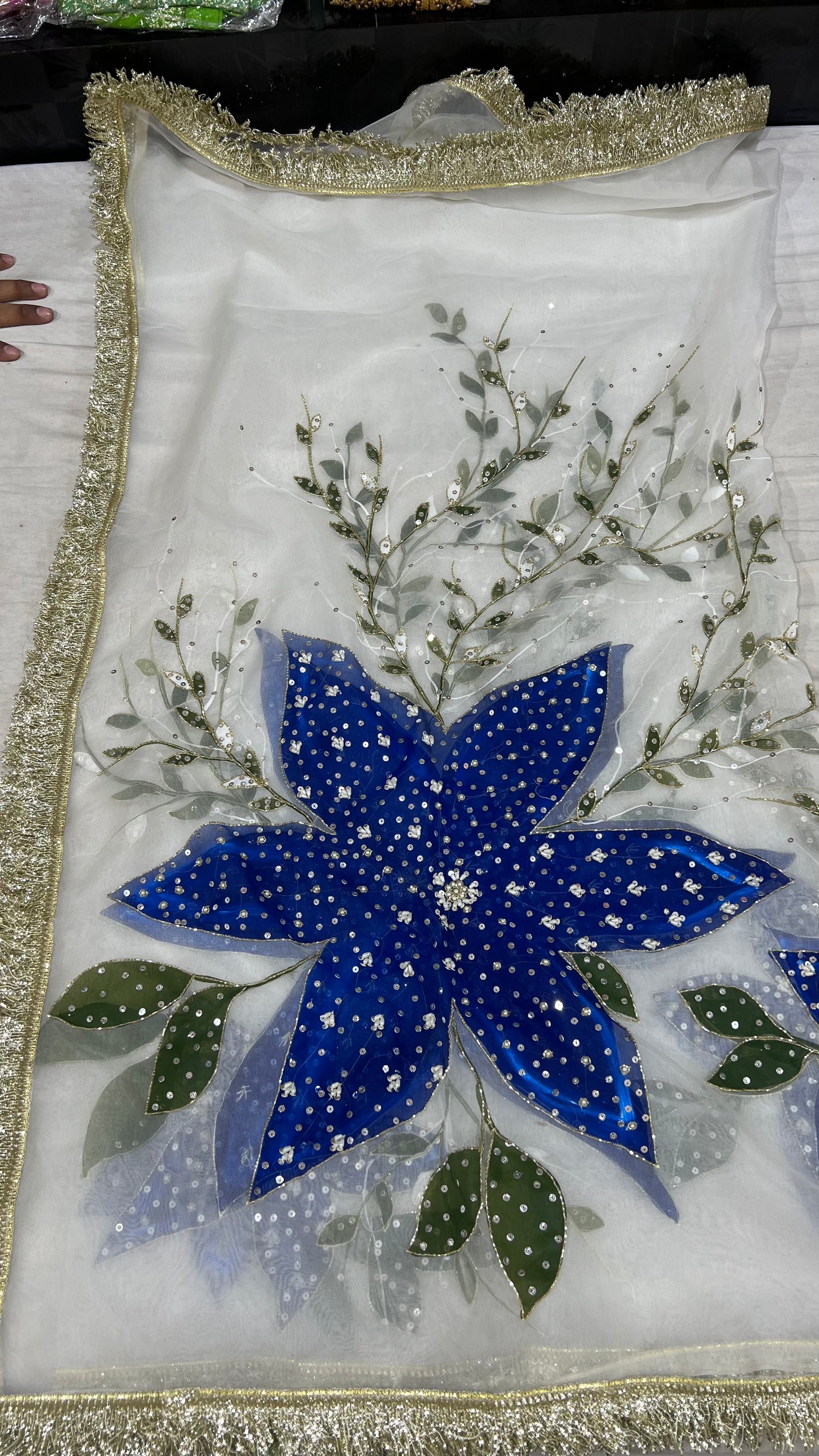 HAND PAINTED HAND WORK DUPATTA
