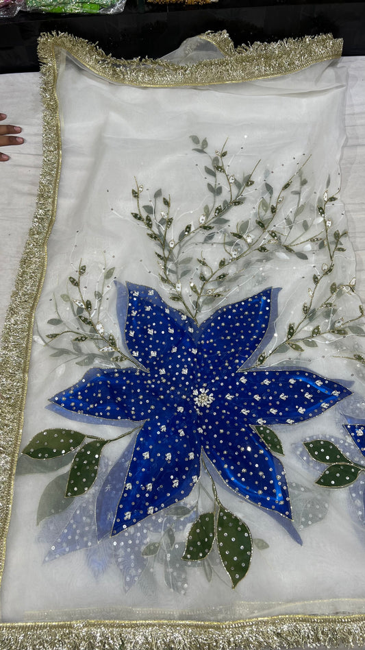 HAND PAINTED HAND WORK DUPATTA