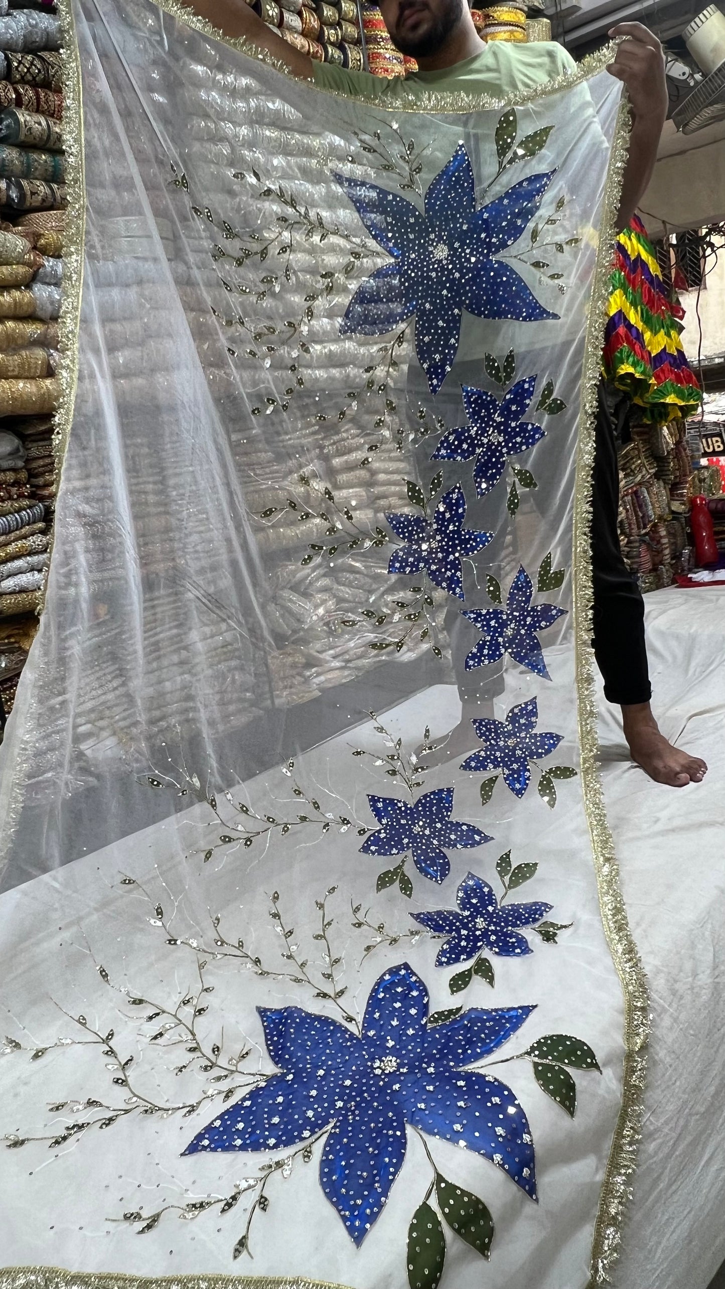HAND PAINTED HAND WORK DUPATTA