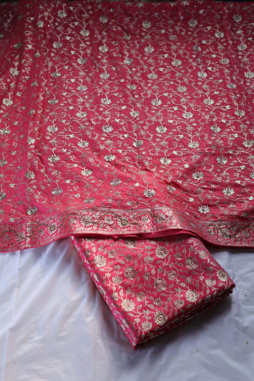 GAJRI COLOUR PURE KIMKHAB BANARASI GHARARA