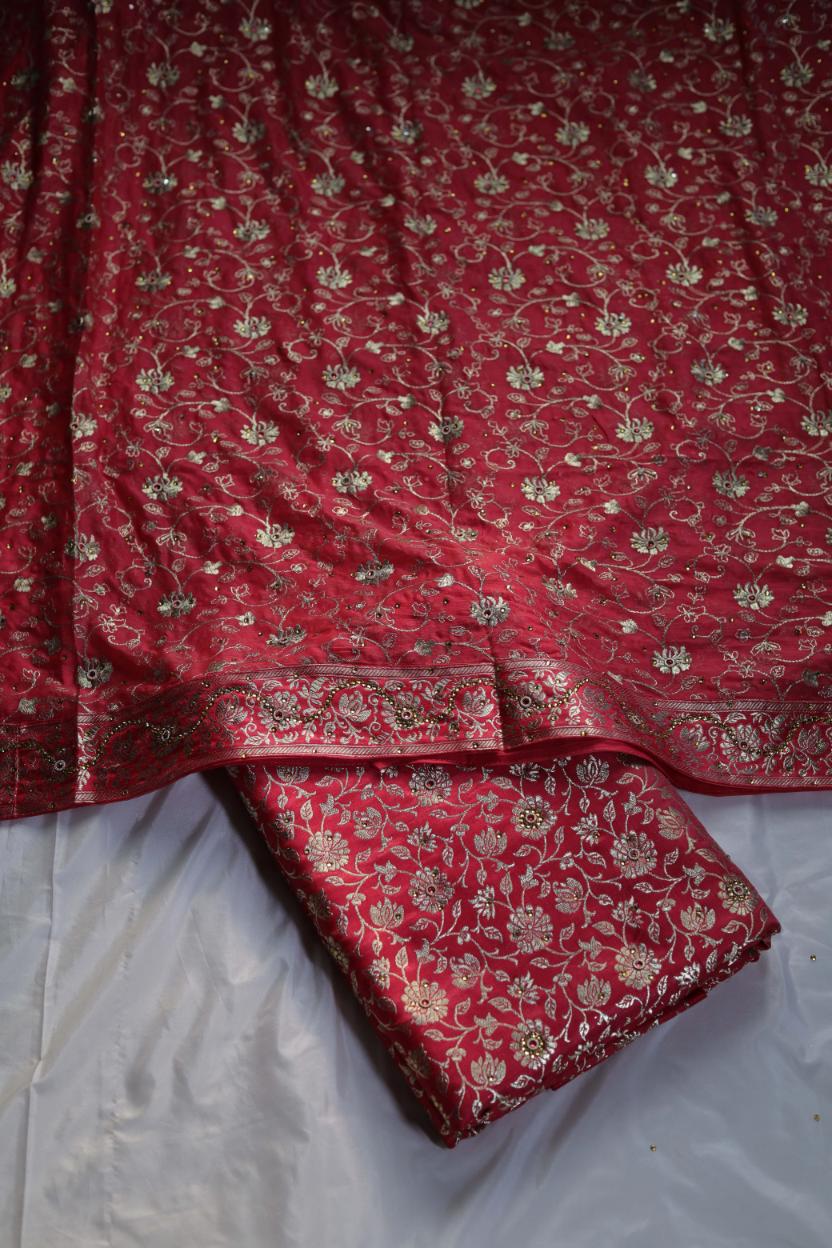 GAJRI COLOUR PURE KIMKHAB BANARASI GHARARA