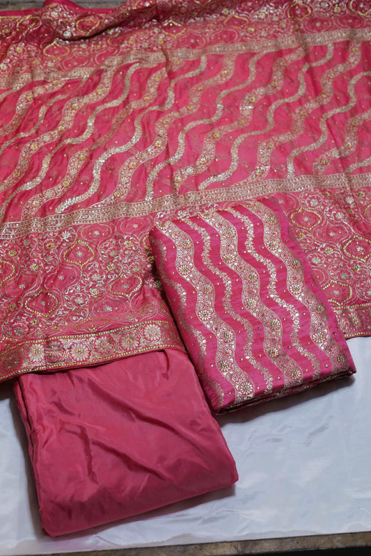 GAJRI COLOUR PURE KIMKHAB BANARASI GHARARA