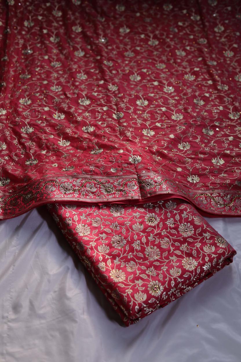 GAJRI COLOUR PURE KIMKHAB BANARASI GHARARA