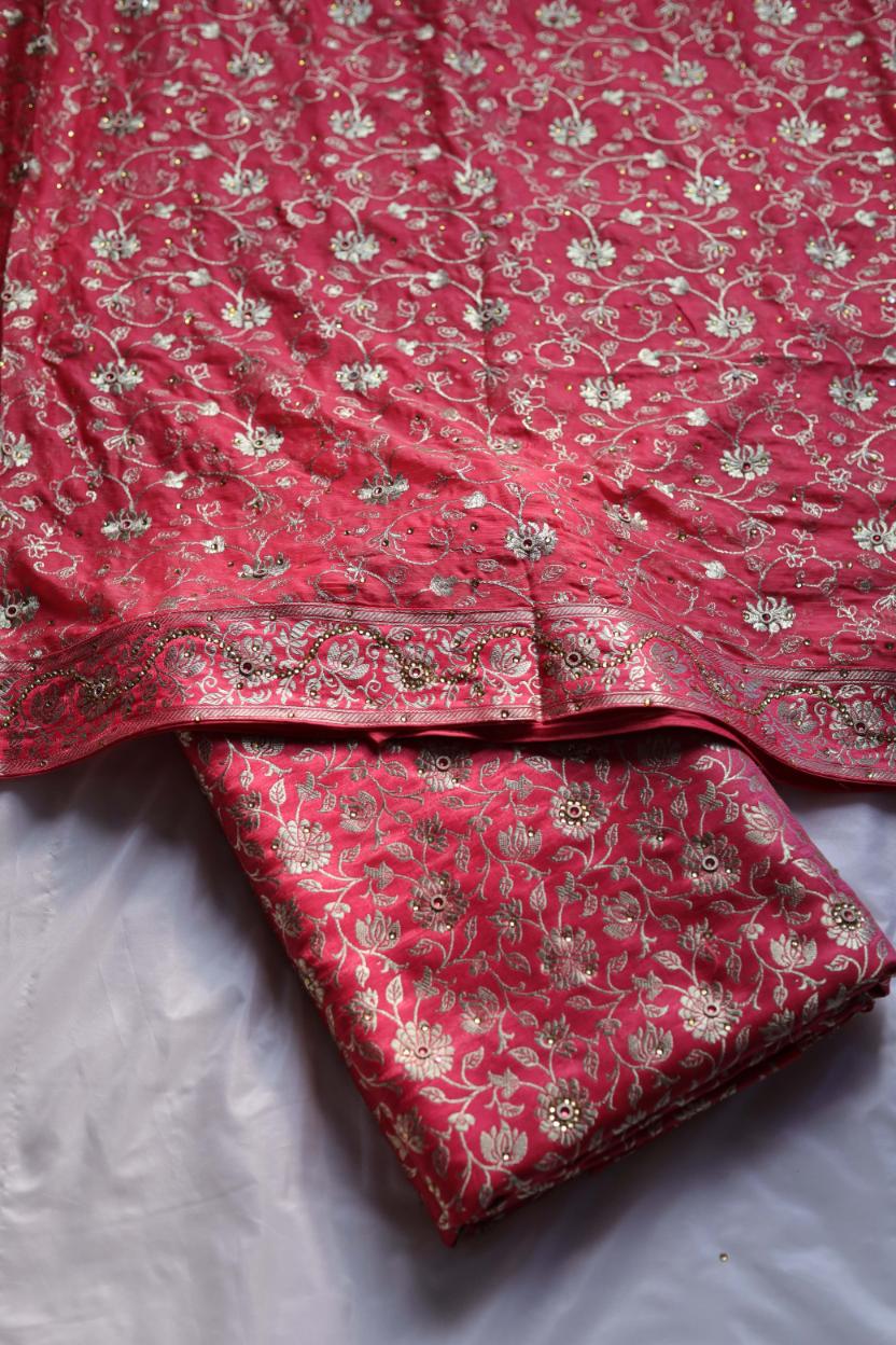 GAJRI COLOUR PURE KIMKHAB BANARASI GHARARA
