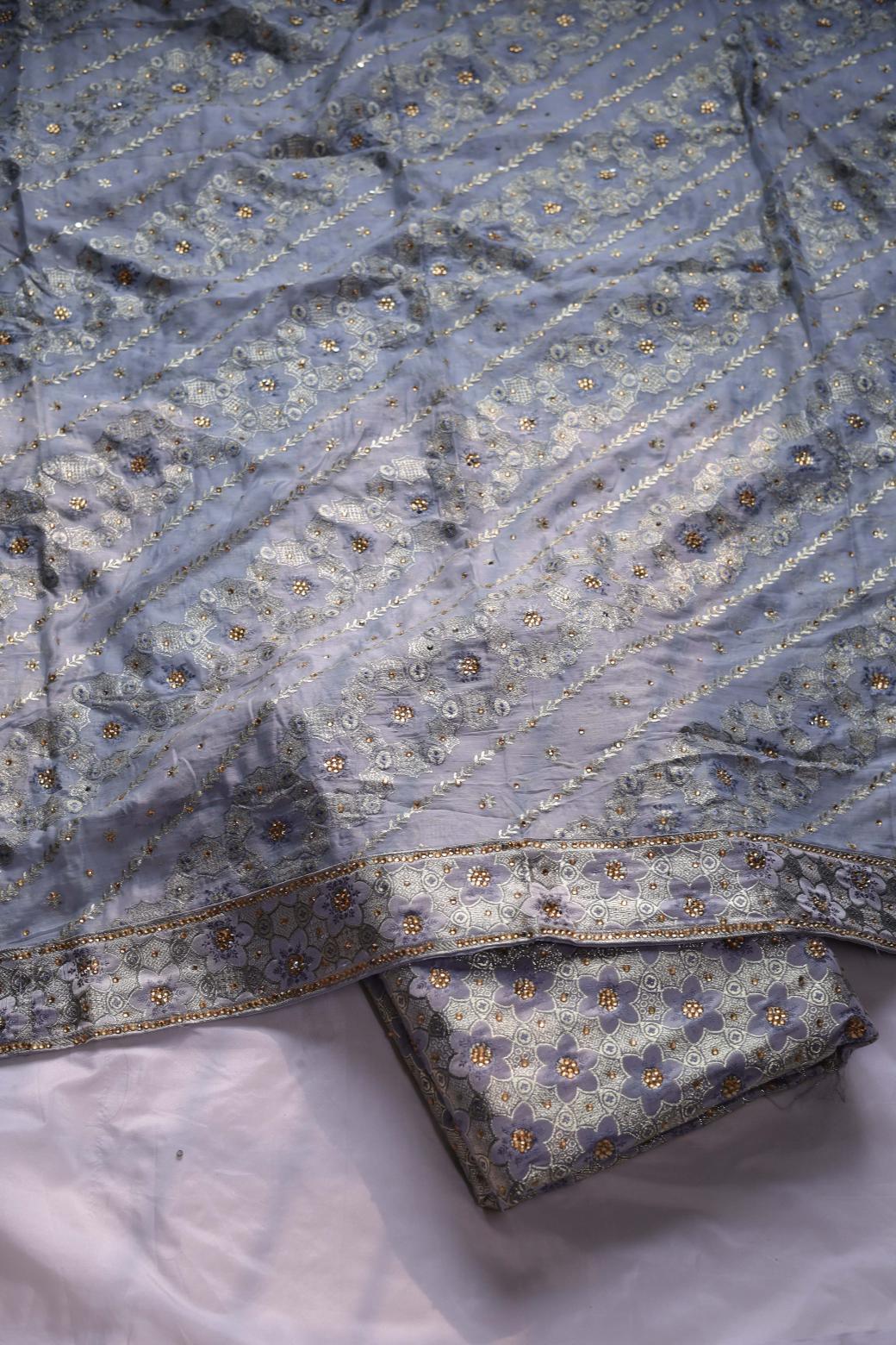GREY COLOUR KIMKHAB BANARASI GHARARA