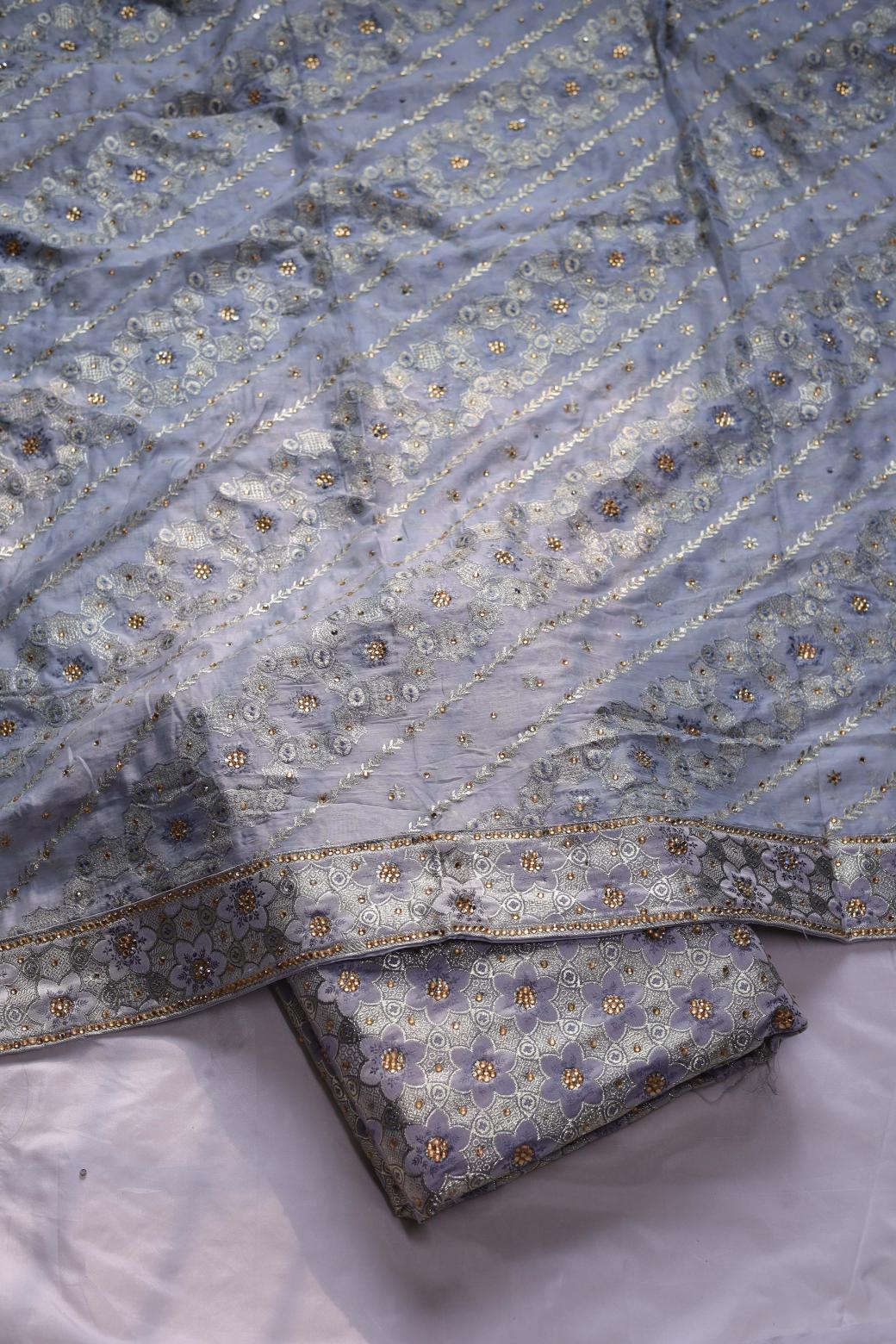 GREY COLOUR KIMKHAB BANARASI GHARARA