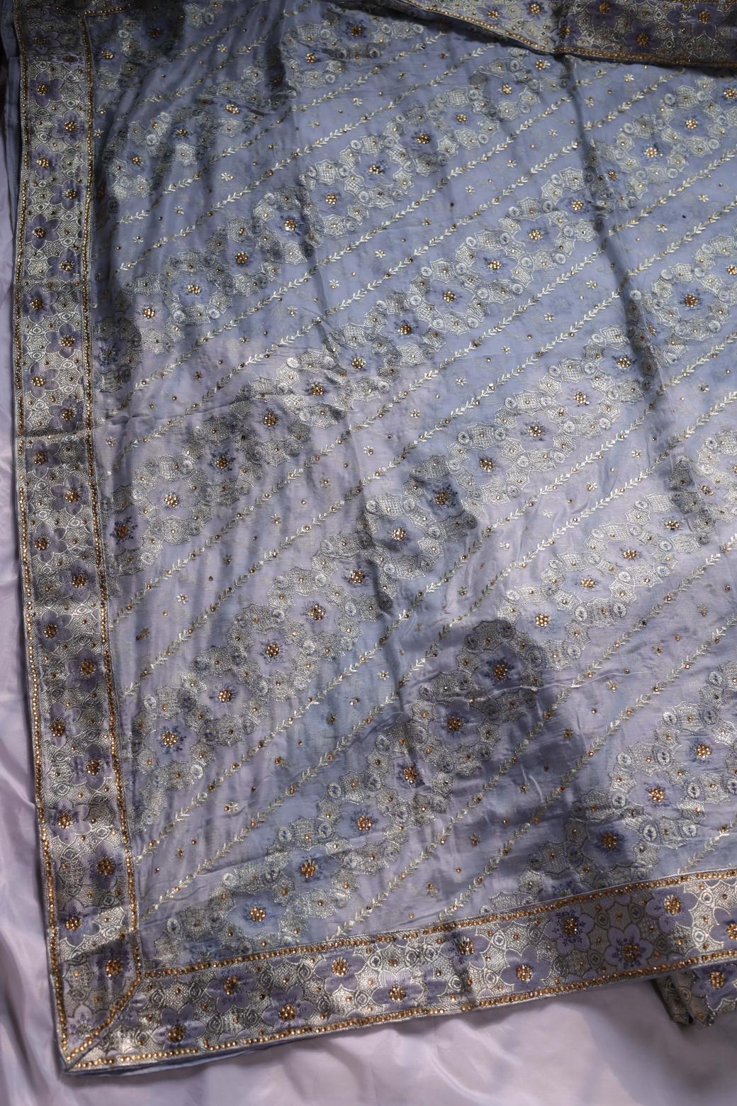 GREY COLOUR KIMKHAB BANARASI GHARARA