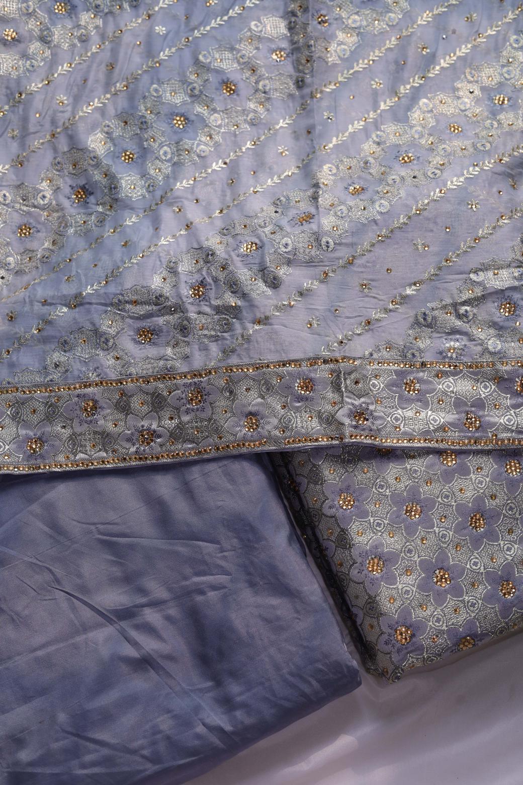 GREY COLOUR KIMKHAB BANARASI GHARARA