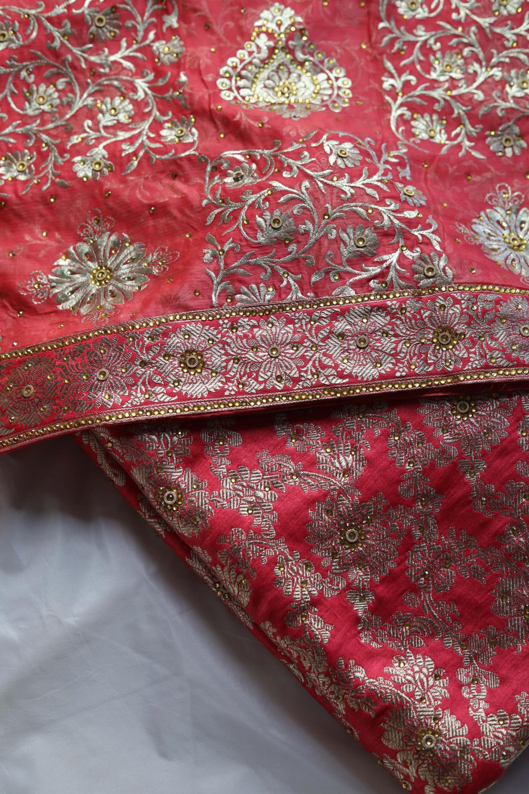 GAJRI COLOUR PURE KIMKHAB BANARASI GHARARA