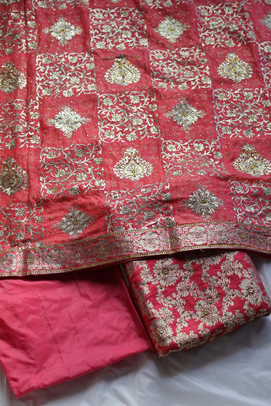 GAJRI COLOUR PURE KIMKHAB BANARASI GHARARA