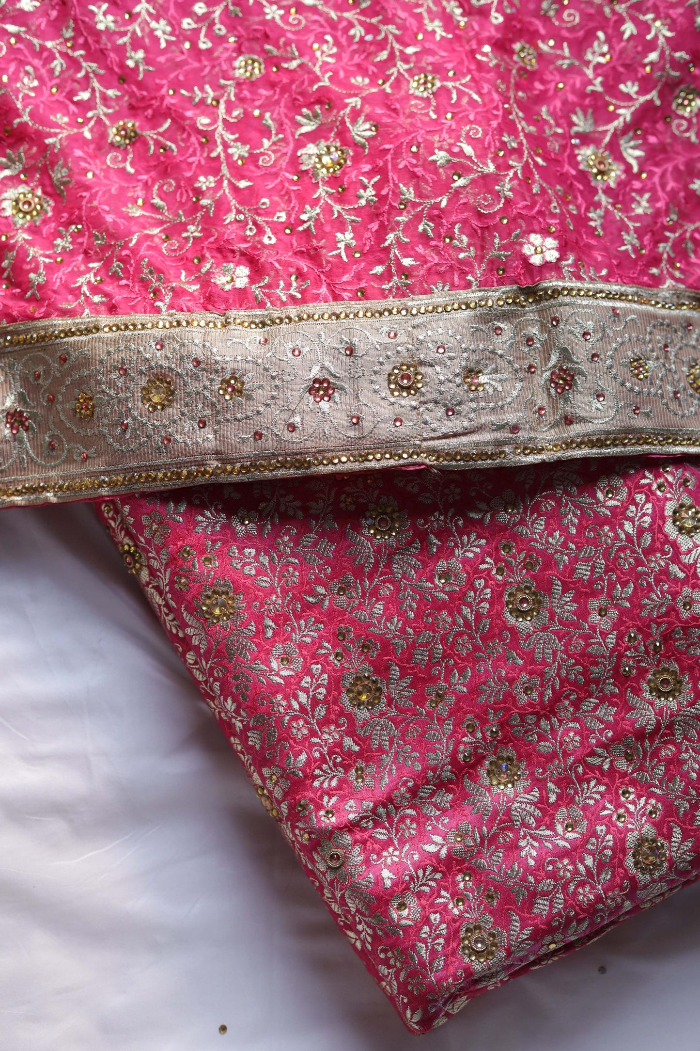 HOT PINK COLOUR PURE KIMKHAB BANARASI GHARARA