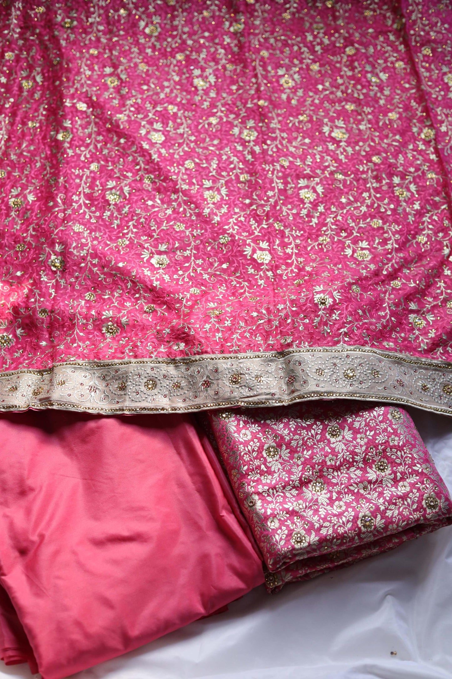 HOT PINK COLOUR PURE KIMKHAB BANARASI GHARARA