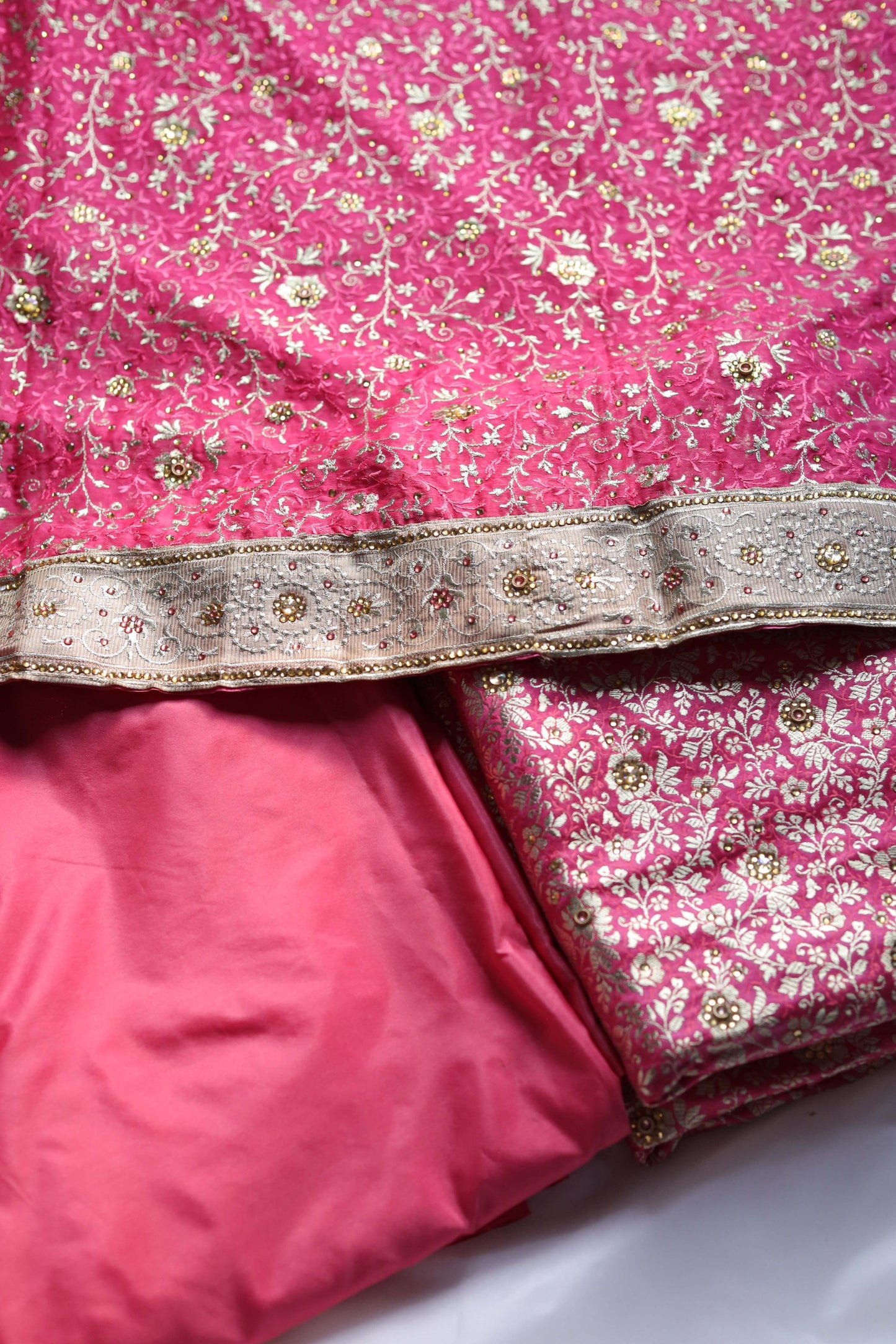 HOT PINK COLOUR PURE KIMKHAB BANARASI GHARARA