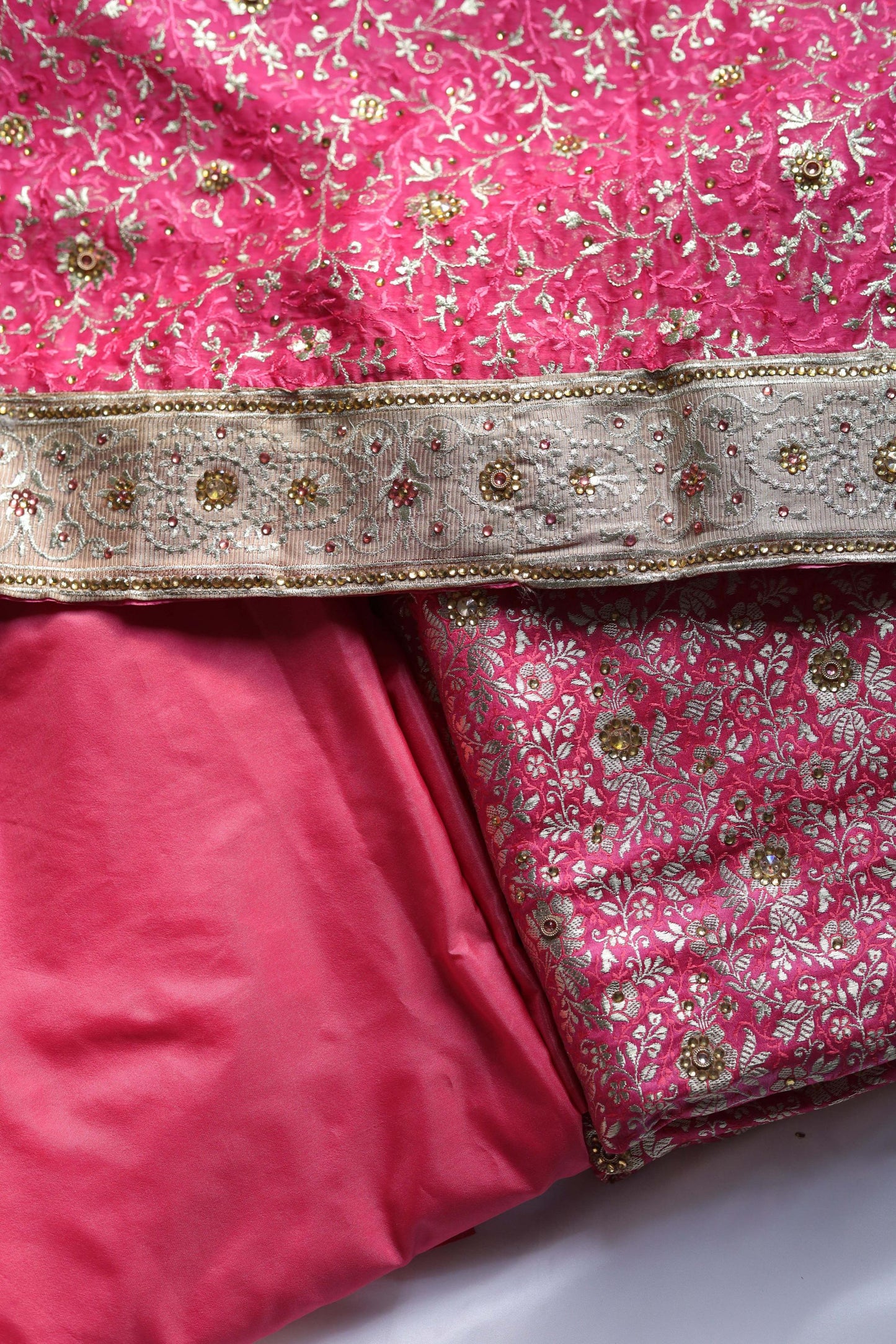 HOT PINK COLOUR PURE KIMKHAB BANARASI GHARARA
