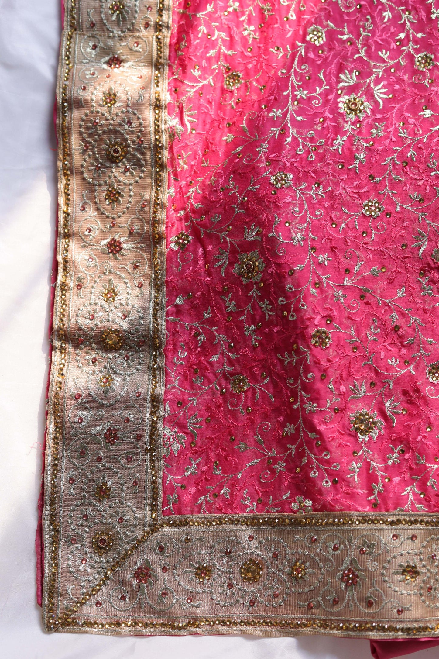 HOT PINK COLOUR PURE KIMKHAB BANARASI GHARARA
