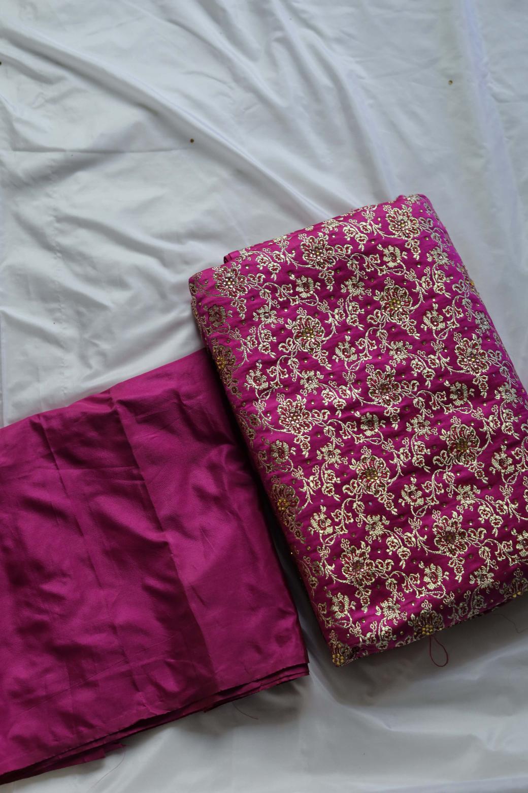 HOT PINK & MAROON COLOUR PURE KATAAN KIMKHAB BANARASI GHARARA