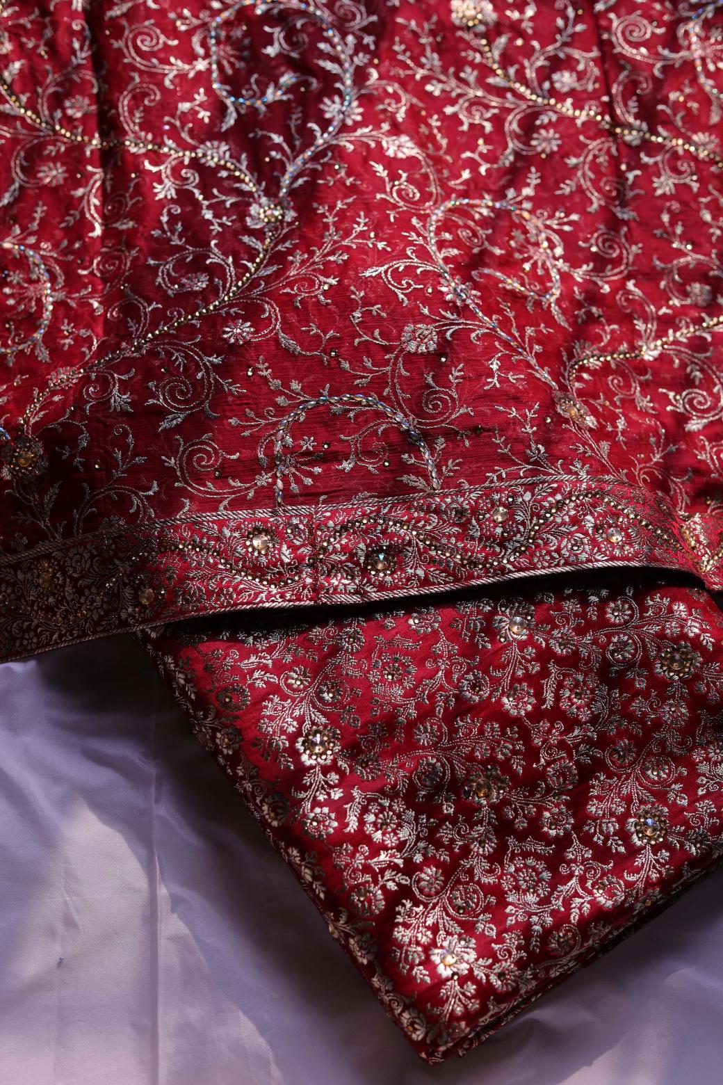 RED COLOUR KIMKHAB BANARASI GHARARA