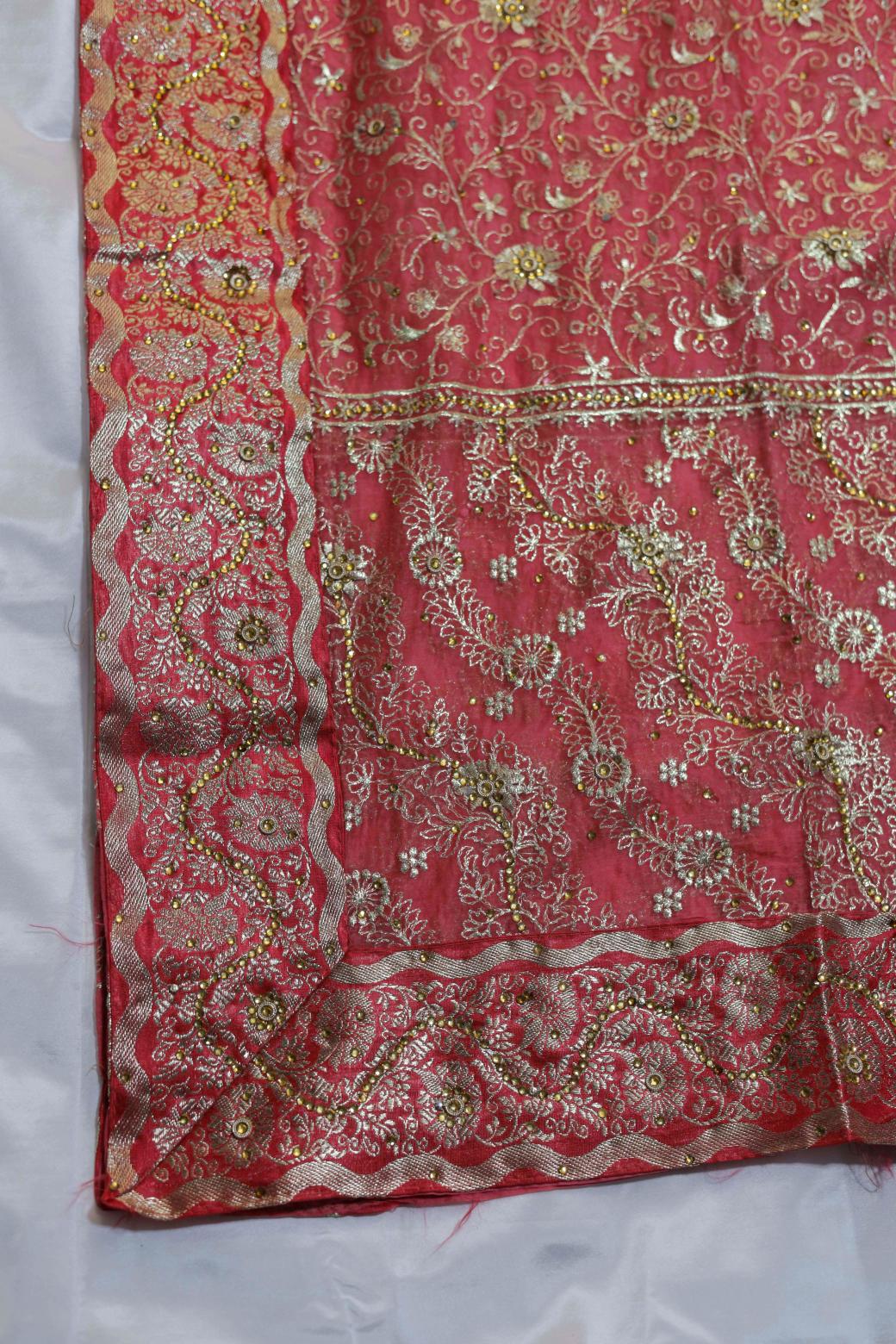 PEACH COLOUR KIMKHAB BANARASI GHARARA
