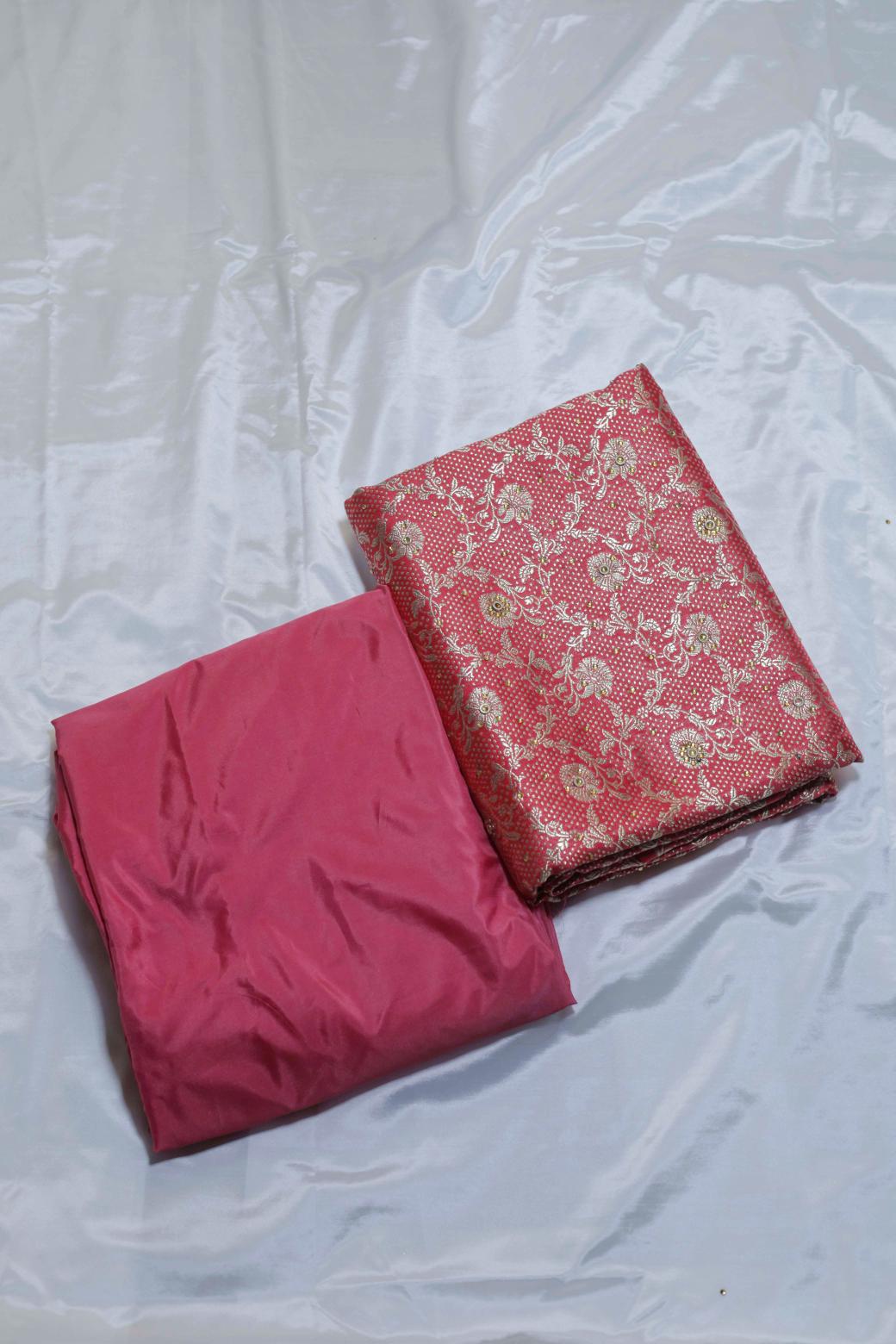PEACH COLOUR KIMKHAB BANARASI GHARARA