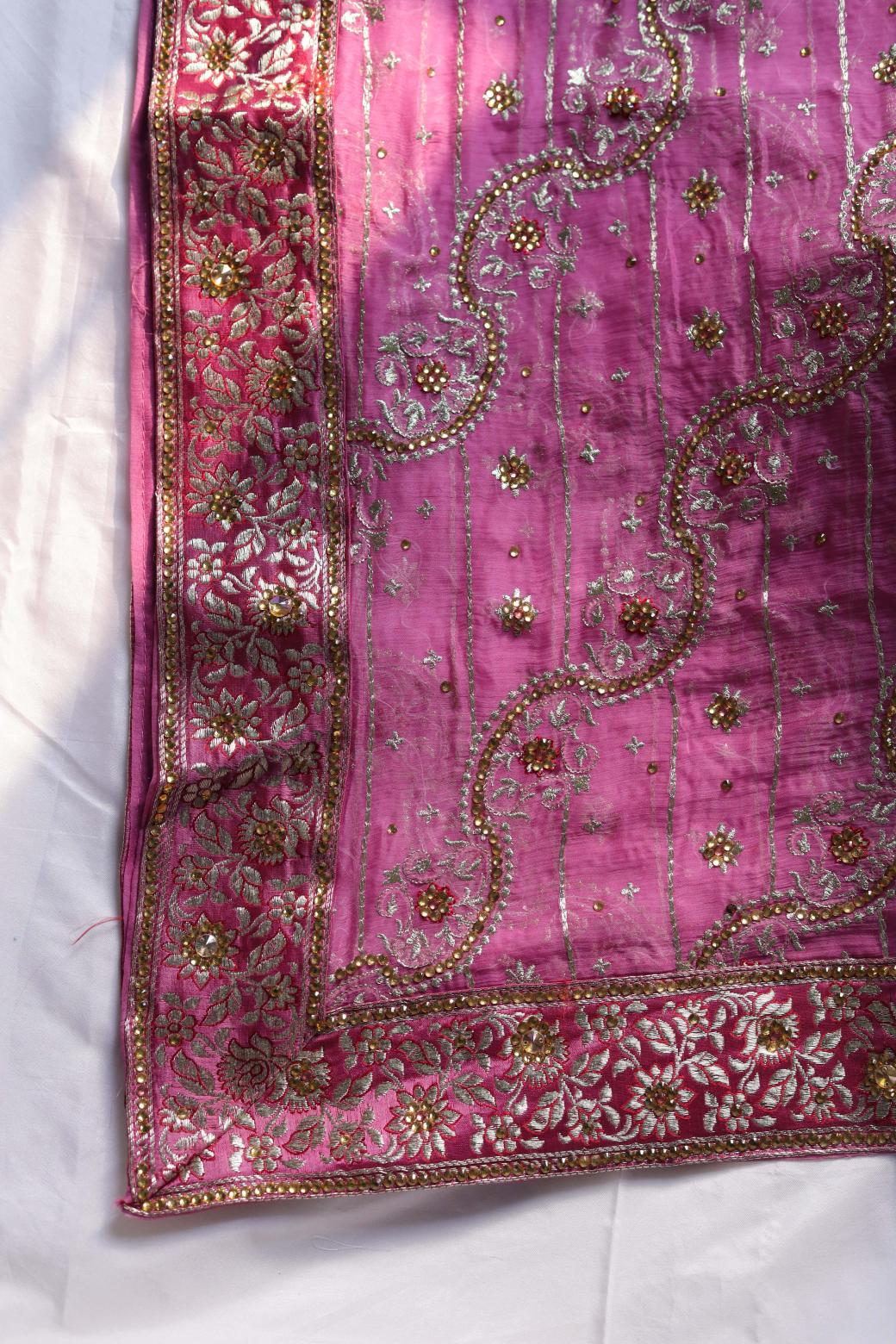 PINK COLOUR PURE KIMKHAB BANARASI GHARARA