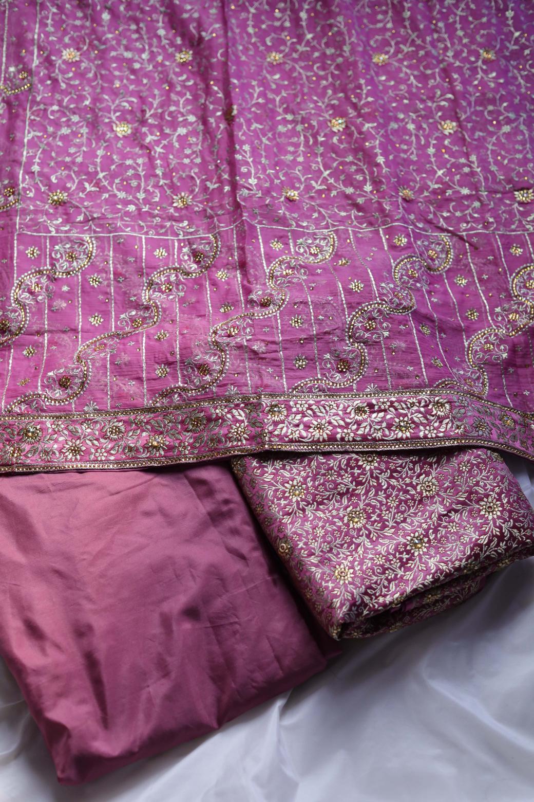 PINK COLOUR PURE KIMKHAB BANARASI GHARARA