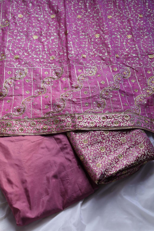 PINK COLOUR PURE KIMKHAB BANARASI GHARARA