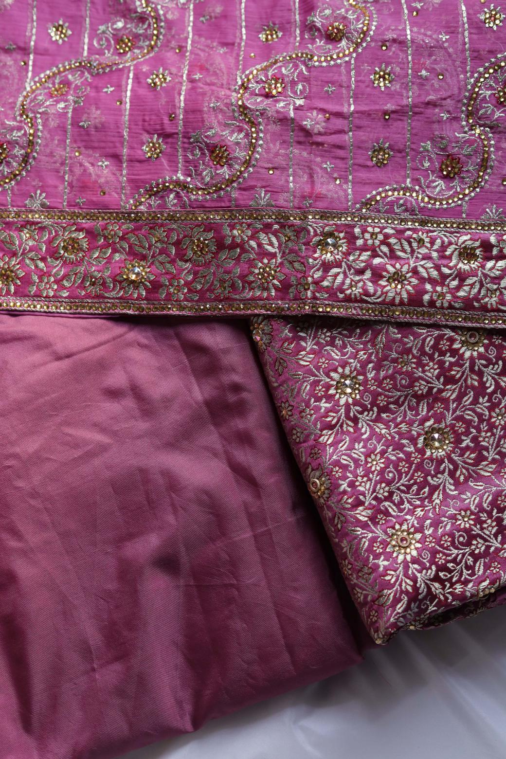 PINK COLOUR PURE KIMKHAB BANARASI GHARARA