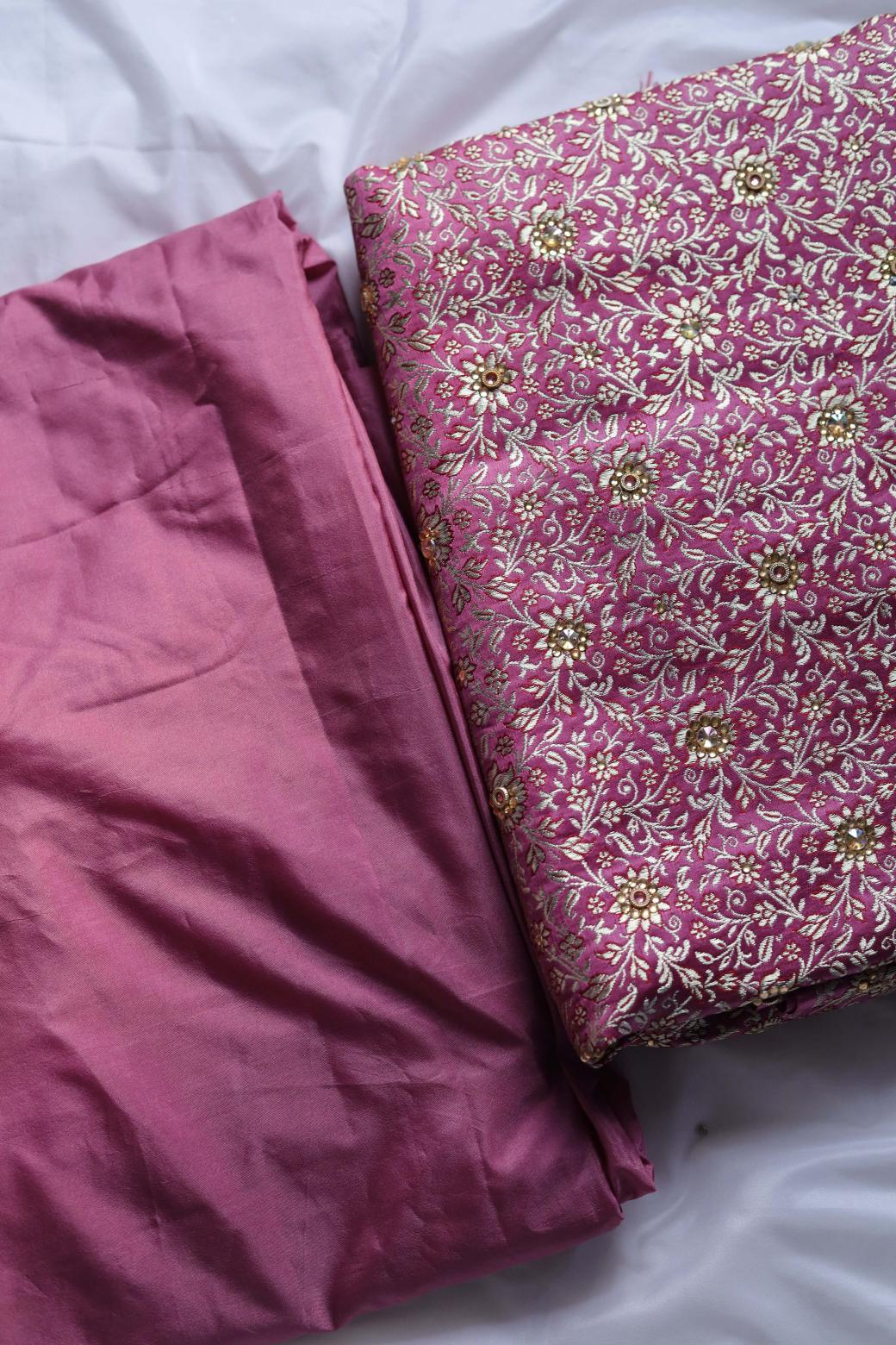 PINK COLOUR PURE KIMKHAB BANARASI GHARARA