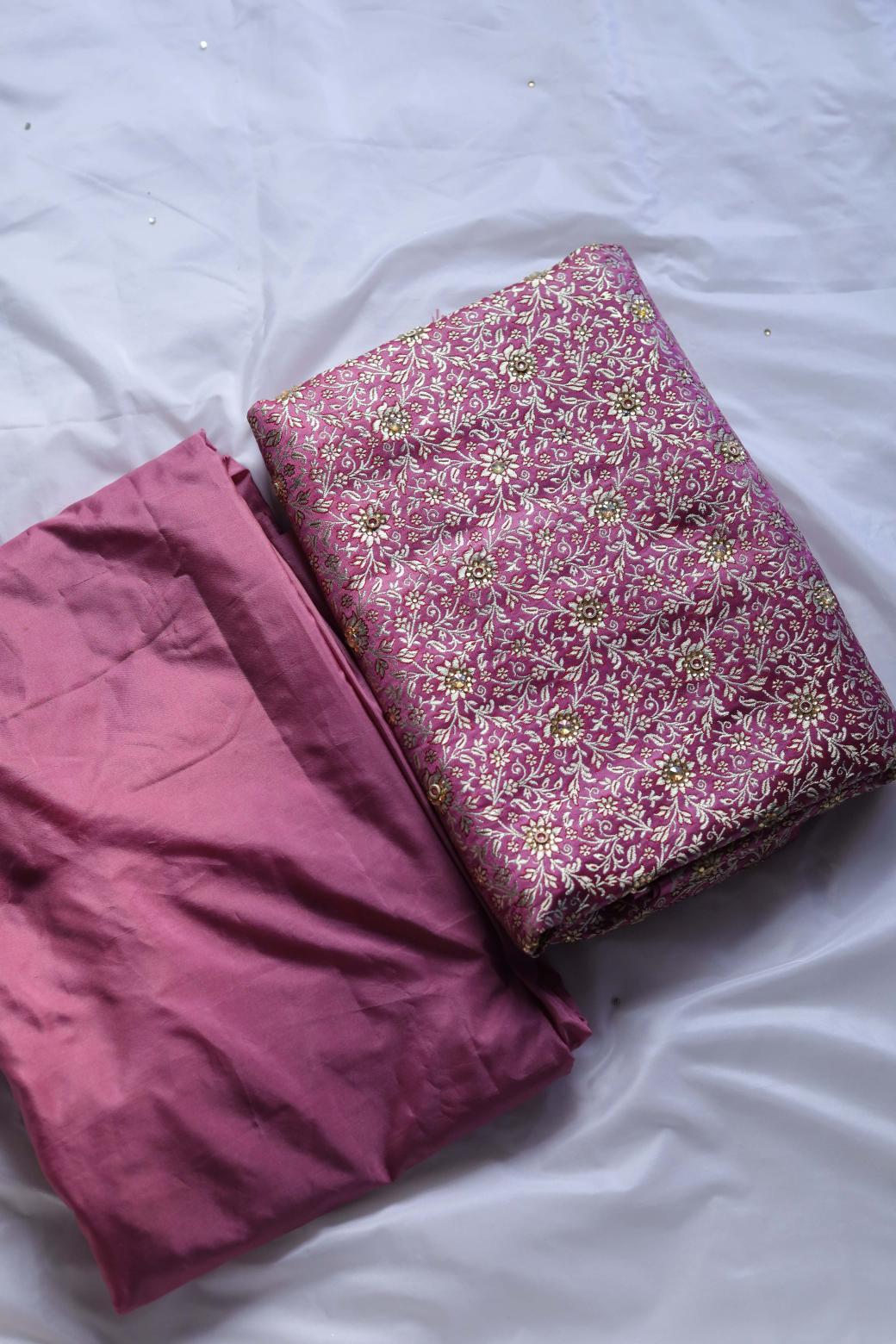 PINK COLOUR PURE KIMKHAB BANARASI GHARARA