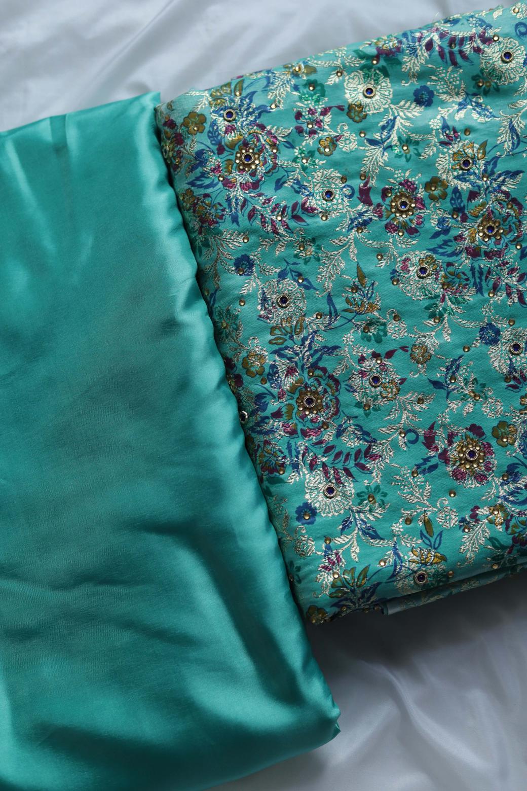 RAMA GREEN COLOUR PURE KATAAN KIMKHAB BANARASI GHARARA