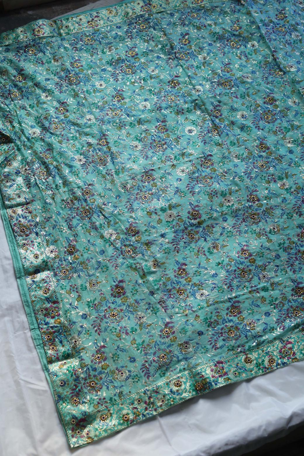 RAMA GREEN COLOUR PURE KATAAN KIMKHAB BANARASI GHARARA
