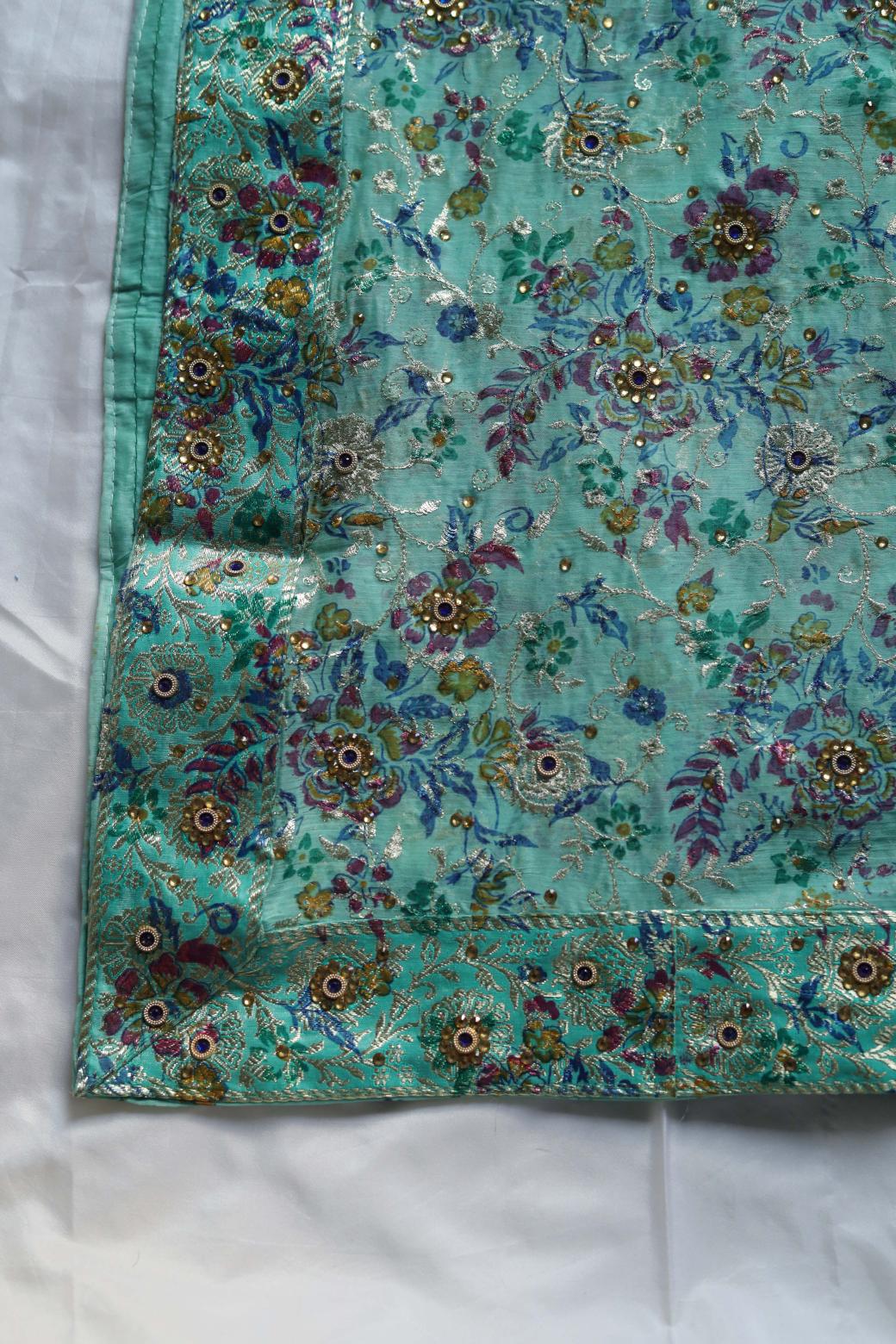 RAMA GREEN COLOUR PURE KATAAN KIMKHAB BANARASI GHARARA