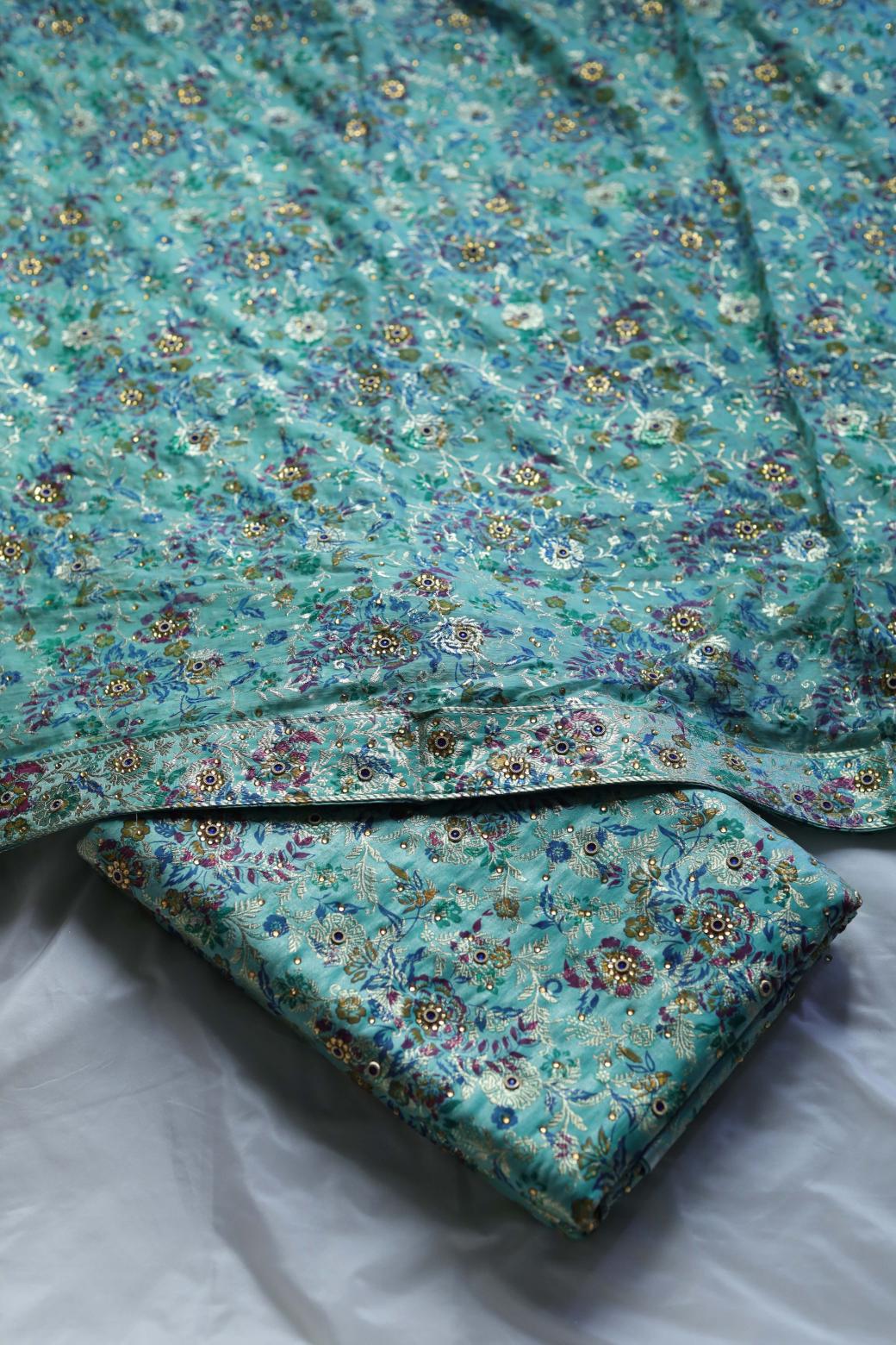 RAMA GREEN COLOUR PURE KATAAN KIMKHAB BANARASI GHARARA
