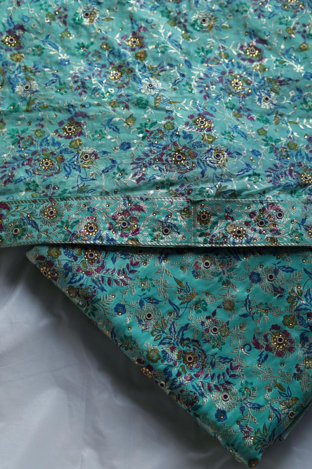 RAMA GREEN COLOUR PURE KATAAN KIMKHAB BANARASI GHARARA