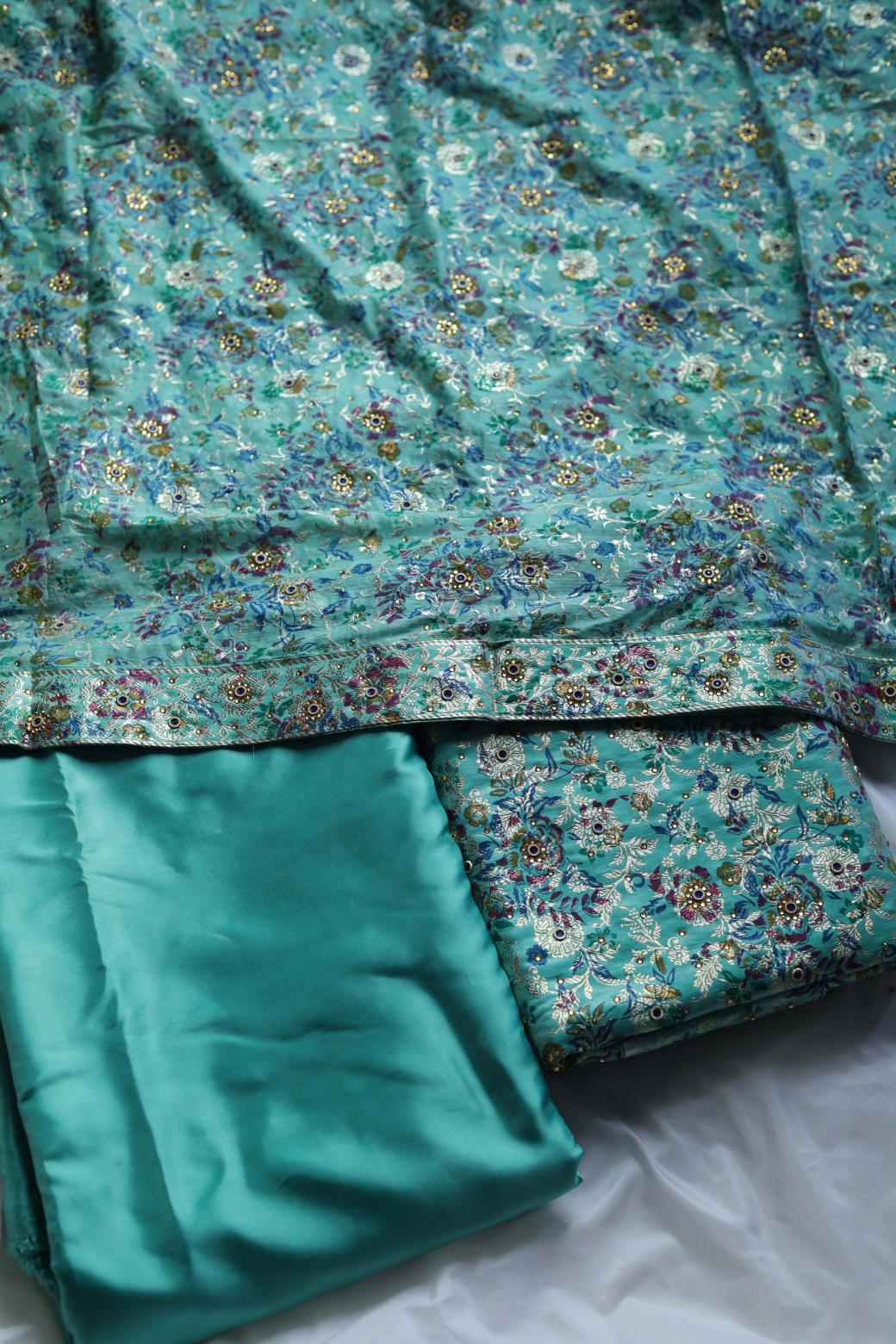 RAMA GREEN COLOUR PURE KATAAN KIMKHAB BANARASI GHARARA