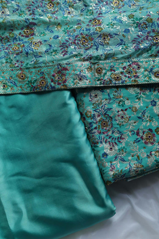 RAMA GREEN COLOUR PURE KATAAN KIMKHAB BANARASI GHARARA